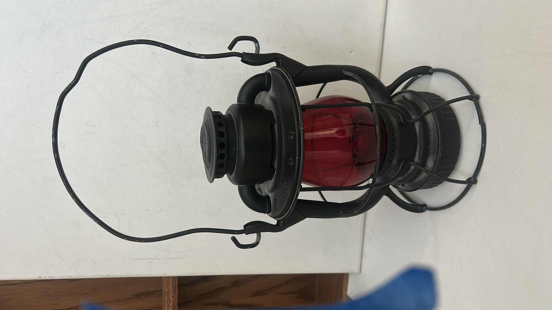 Photo 1 of DIETZ VESTA RAILROAD LANTERN WITH RED GLASS GLOBE. H11”