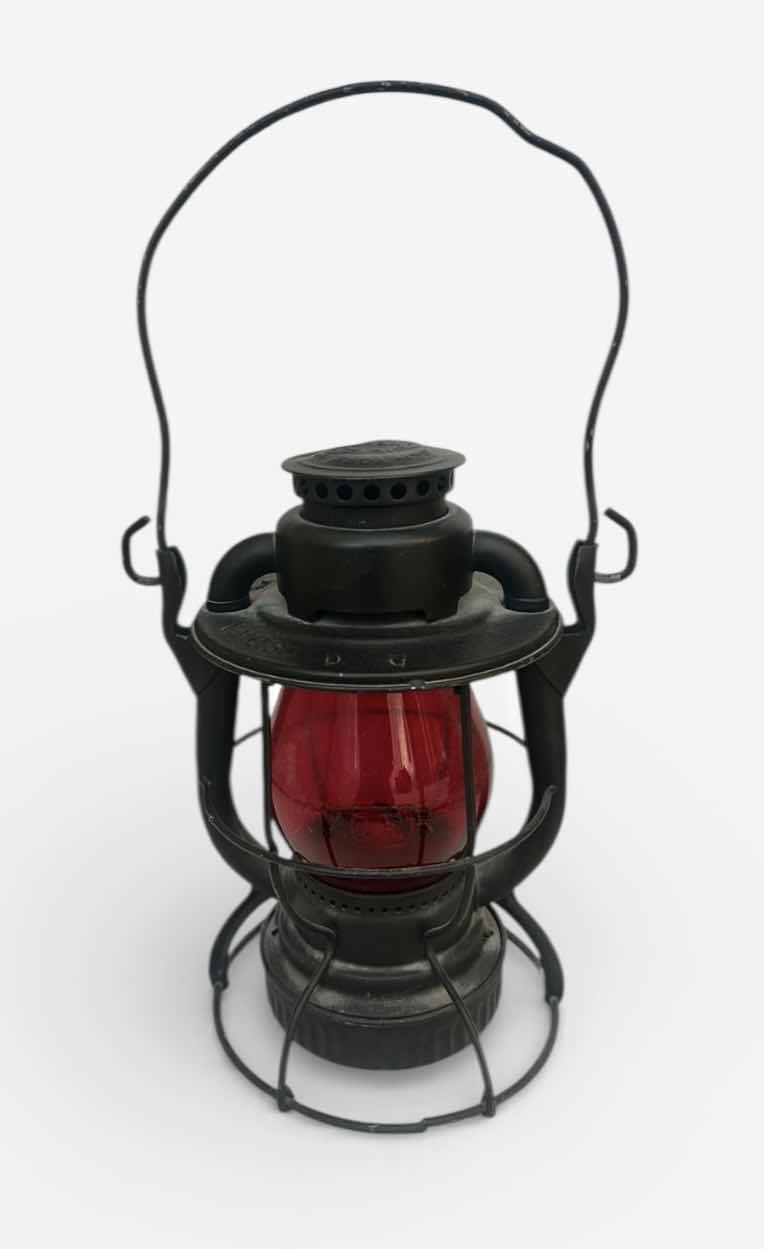 Photo 1 of DIETZ VESTA RAILROAD LANTERN WITH RED GLASS GLOBE. H11”