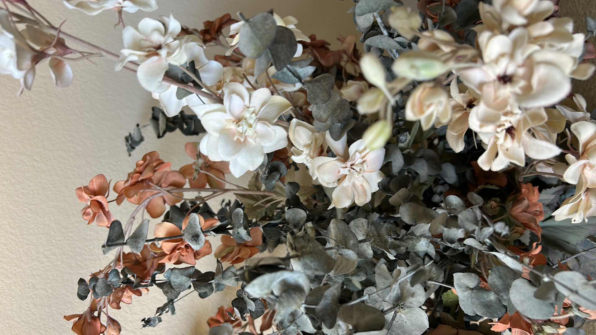 Photo 1 of CERAMIC POTTERY VASE WITH FAUX FLOWERS H 3’