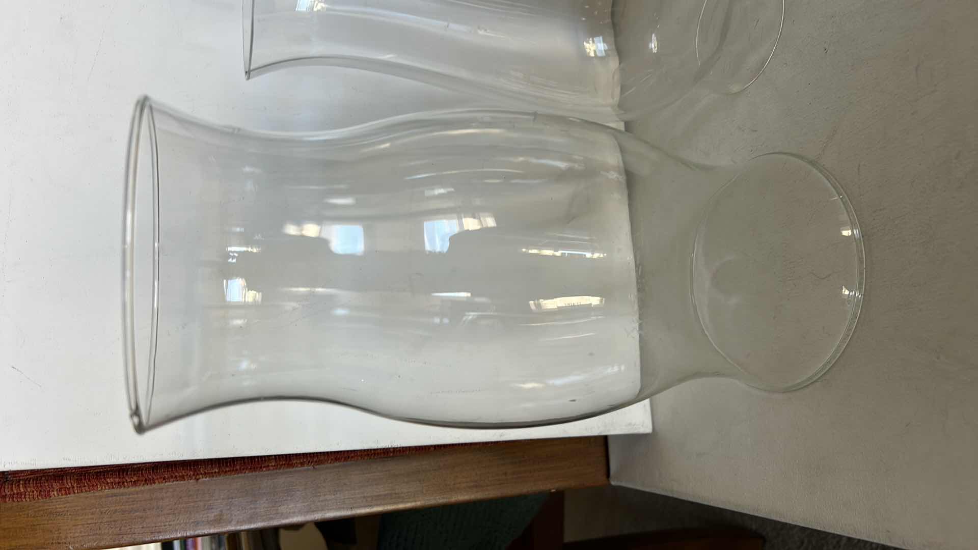 Photo 1 of GLASSWARE- VASES, HURRICANE LAMPS AND MORE