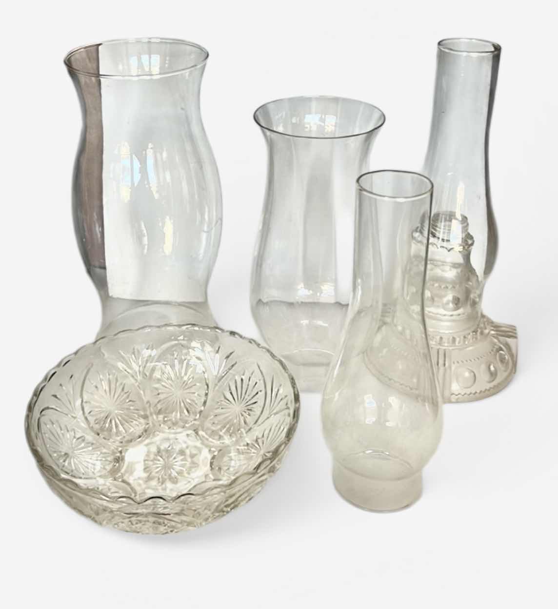 Photo 1 of GLASSWARE- VASES, HURRICANE LAMPS AND MORE