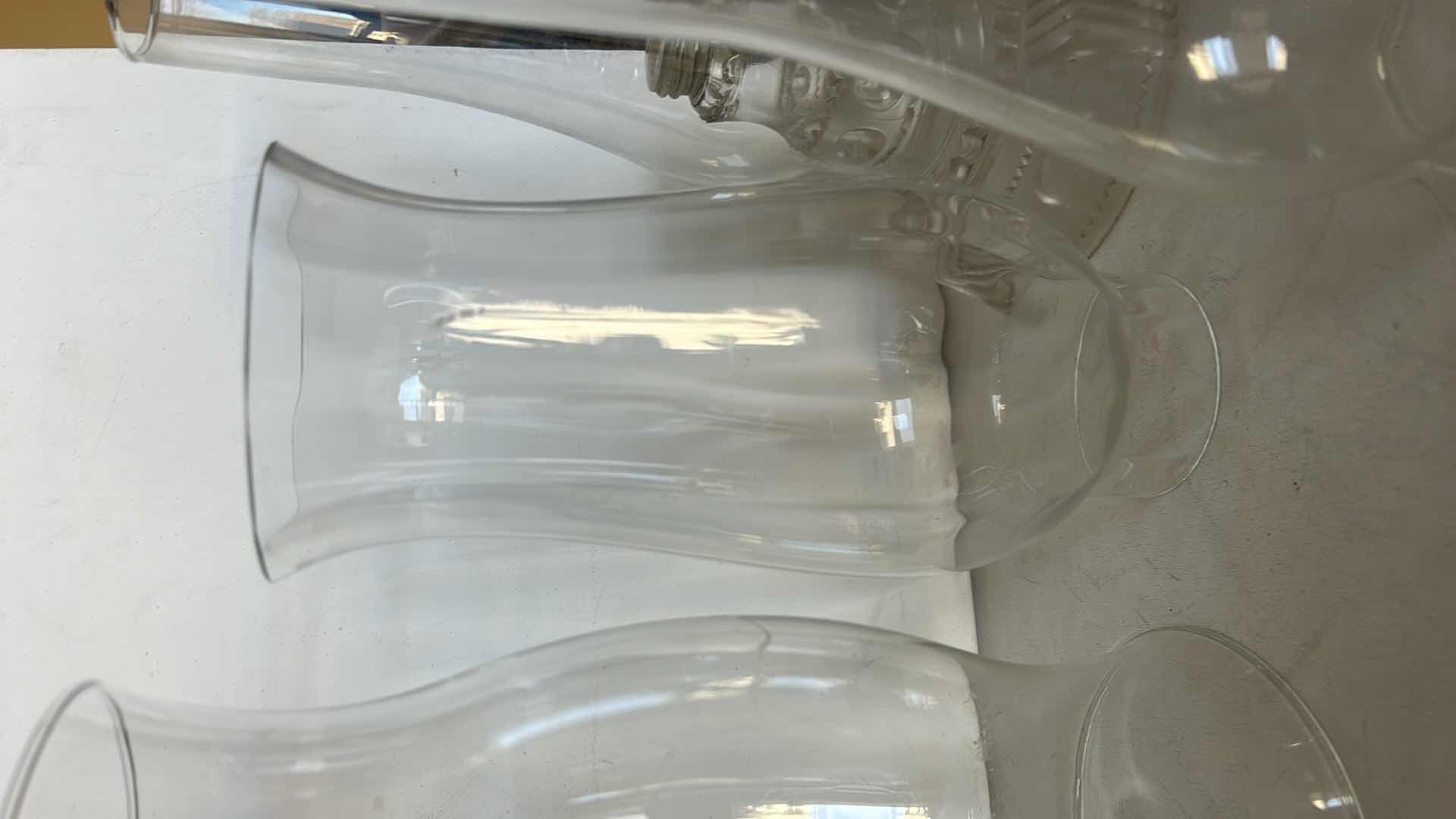 Photo 1 of GLASSWARE- VASES, HURRICANE LAMPS AND MORE