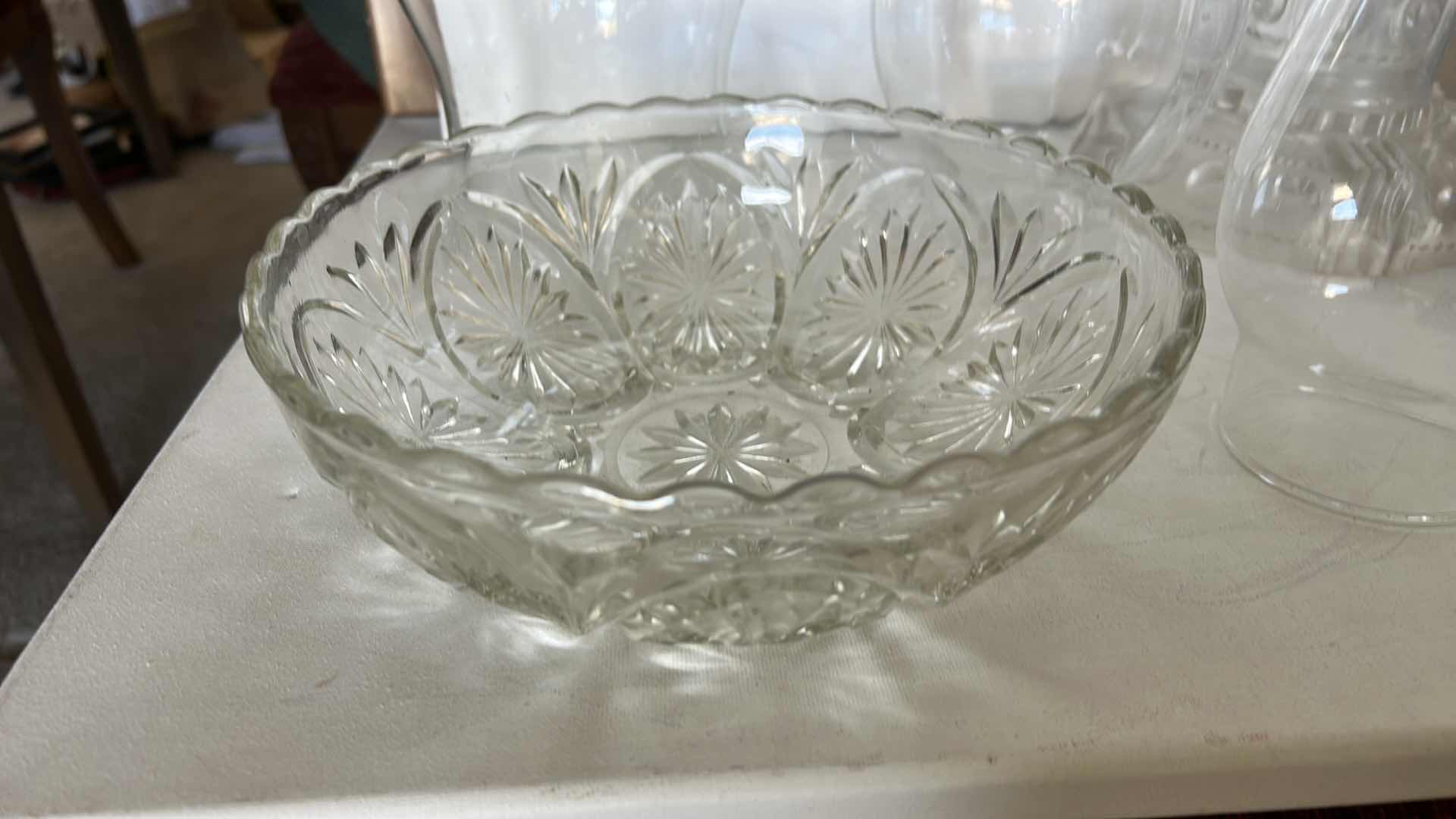 Photo 1 of GLASSWARE- VASES, HURRICANE LAMPS AND MORE