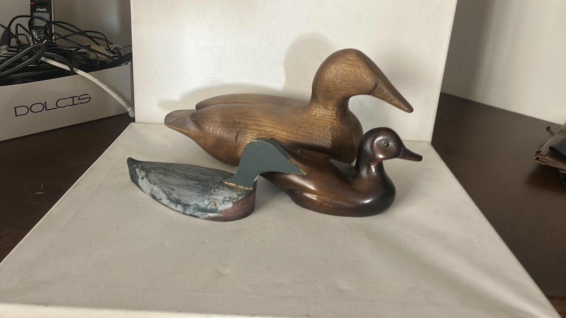 Photo 1 of 3 WOODEN DUCK DECOYS. (LONGEST 14”)