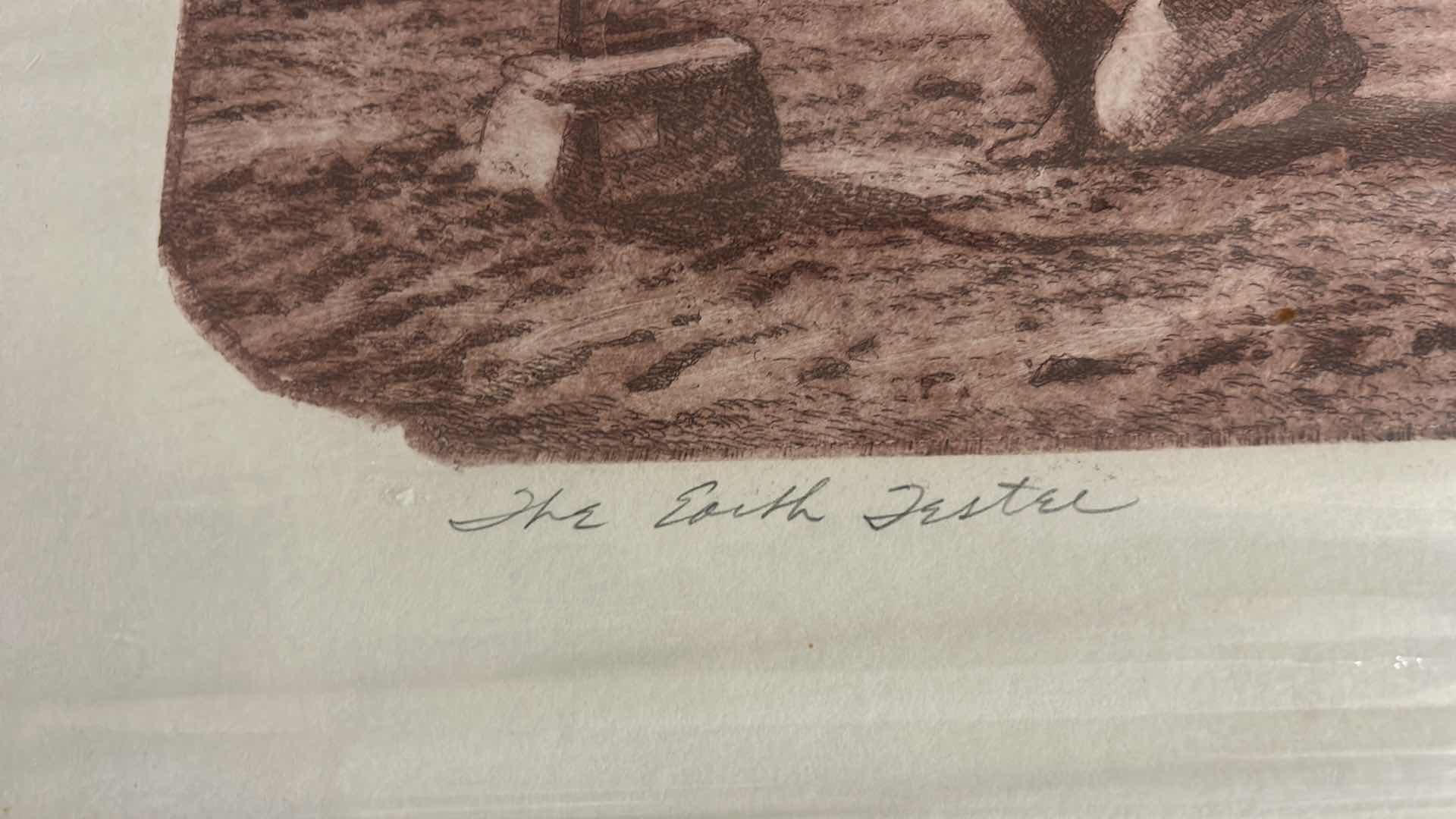 Photo 1 of ROY PURCELL “THE EARTH TESTER” ART ETCHING. LIMITED EDITION PRINT, NUMBERED AND ACCOMPANIED BY A CERTIFICATE OF AUTHENTICITY (COA). 
18” x H15 1/2”