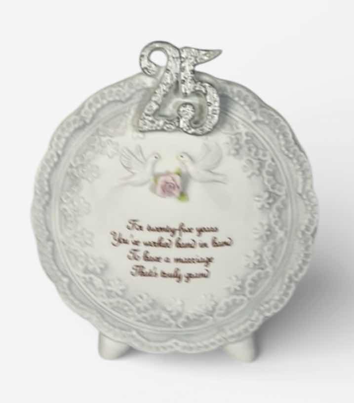 Photo 1 of 25TH ANNIVERSARY PORCELAIN PIECE. H5.5”