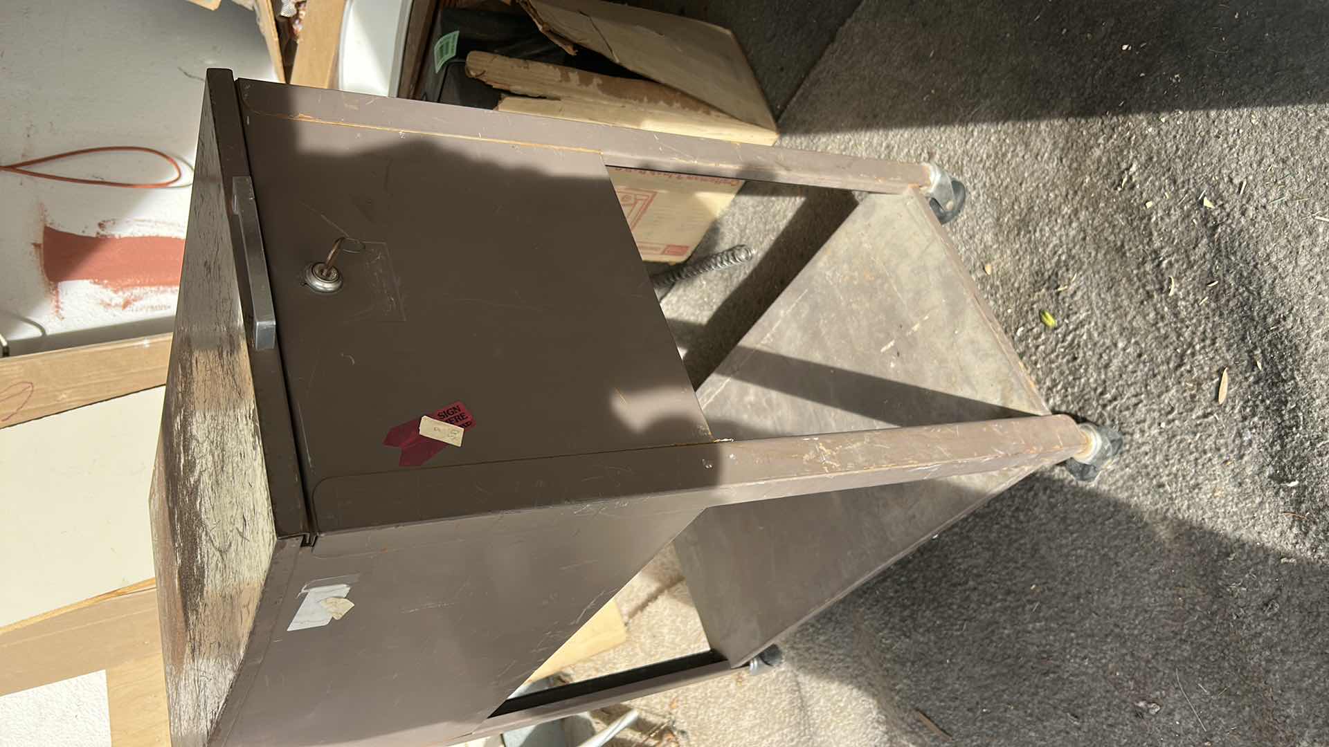 Photo 1 of ROLLING METAL CABINET WITH NATIONAL GEOGRAPHIC MAGAZINES