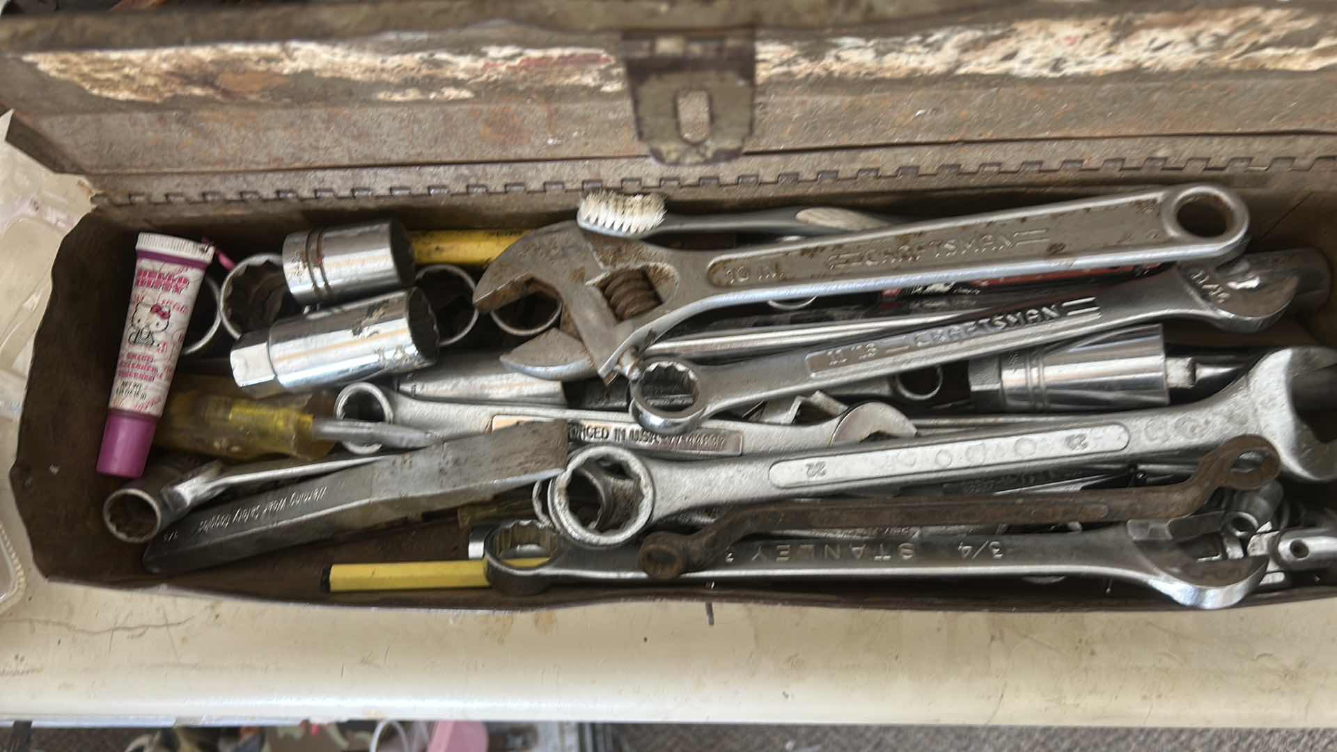 Photo 1 of METAL TOOL BOX WITH CONTENTS