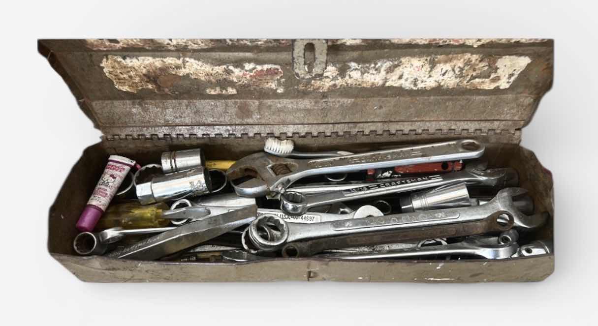 Photo 1 of METAL TOOL BOX WITH CONTENTS