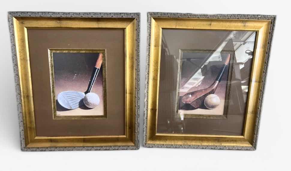Photo 1 of 2 FRAMED GOLF CLUB ARTWORK 18 1/2” x H21”