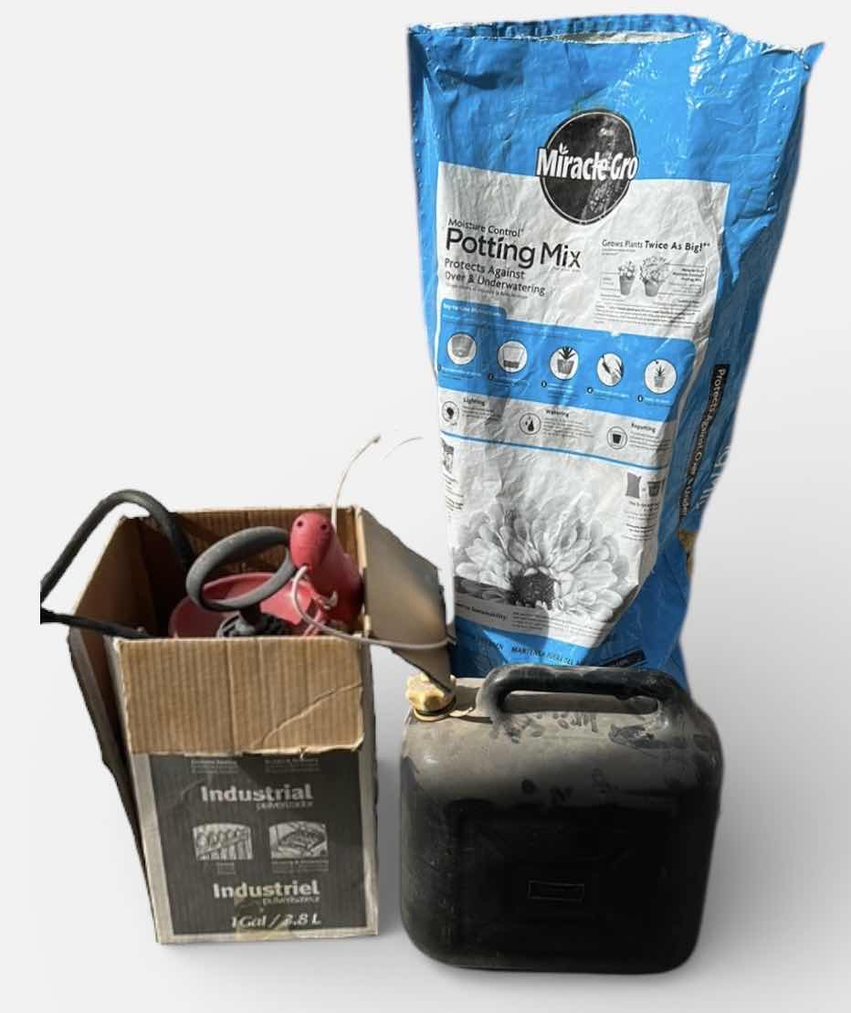 Photo 1 of GAS CONTAINER, POTTING SOIL, SPRAYER
