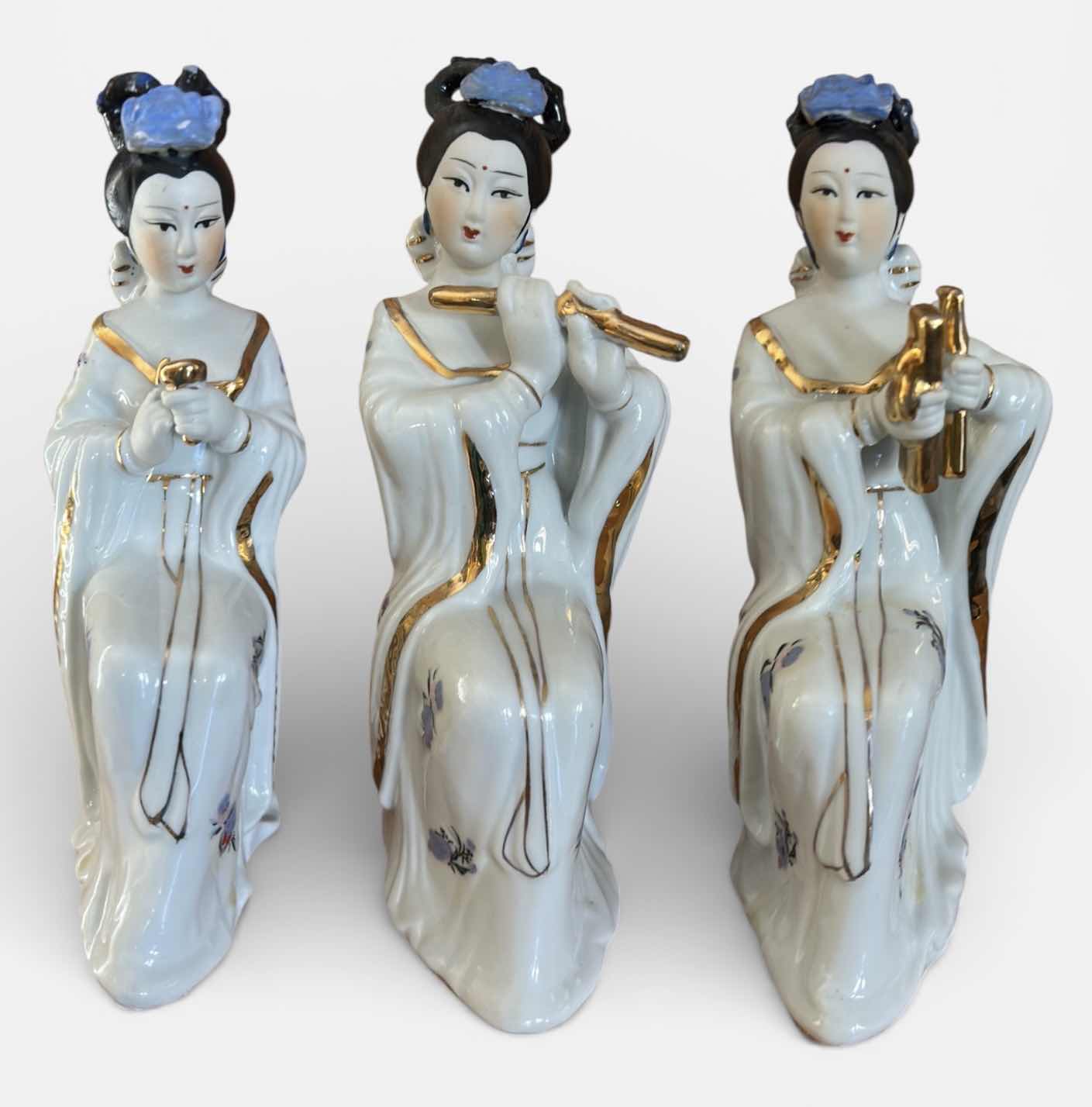 Photo 1 of 3 ASIAN PORCELAIN FIGURINES H9.5”