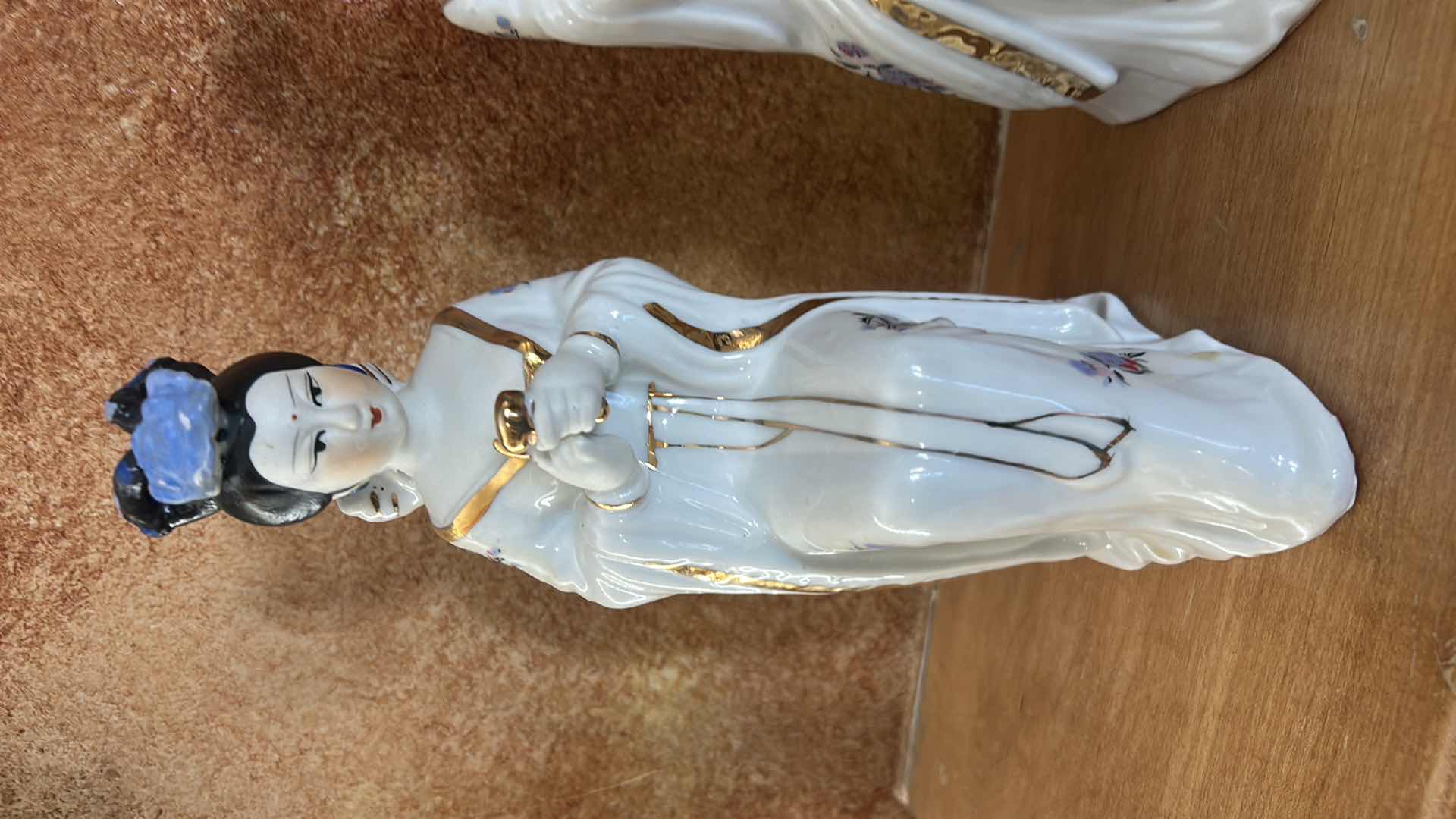 Photo 1 of 3 ASIAN PORCELAIN FIGURINES H9.5”