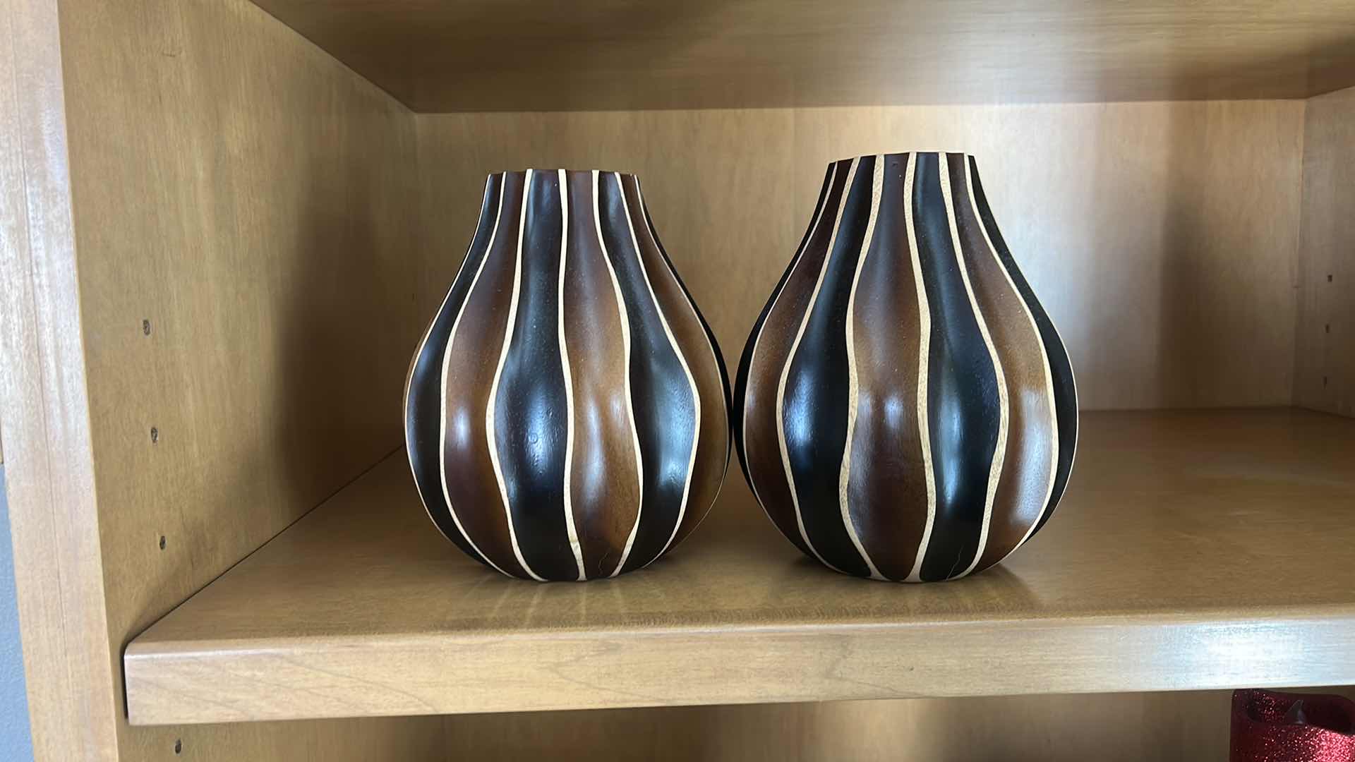 Photo 1 of 2 DECORATIVE WOOD VASES H8”