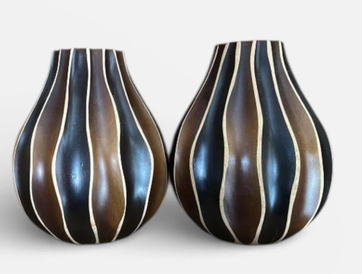Photo 1 of 2 DECORATIVE WOOD VASES H8”