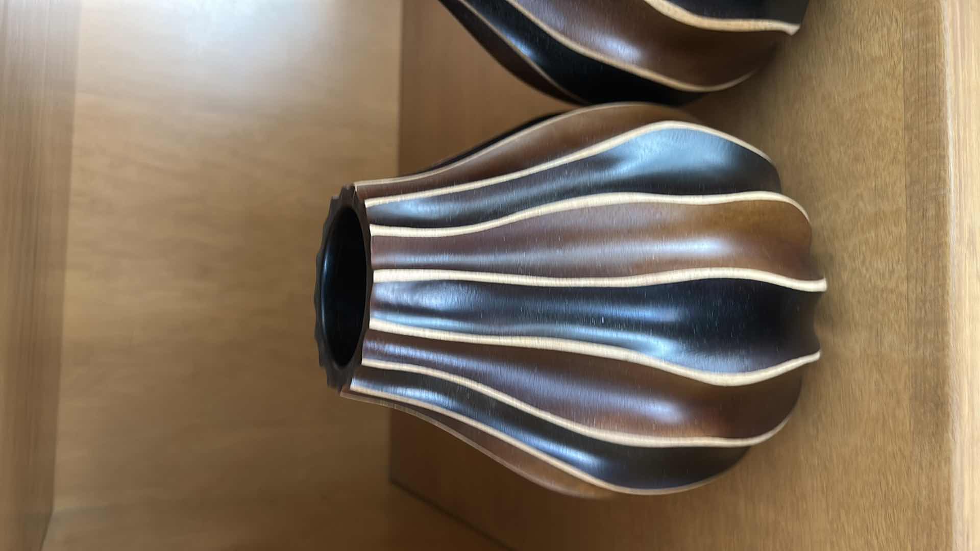 Photo 1 of 2 DECORATIVE WOOD VASES H8”