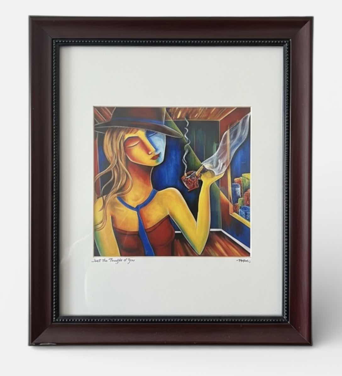 Photo 1 of FRAMED PRINT OF THE PAINTING “JUST THE THOUGHT OF YOU” BY ARTIST JENNIFER MAIN. ARTWORK 13 1/2” x H16 1/2”
