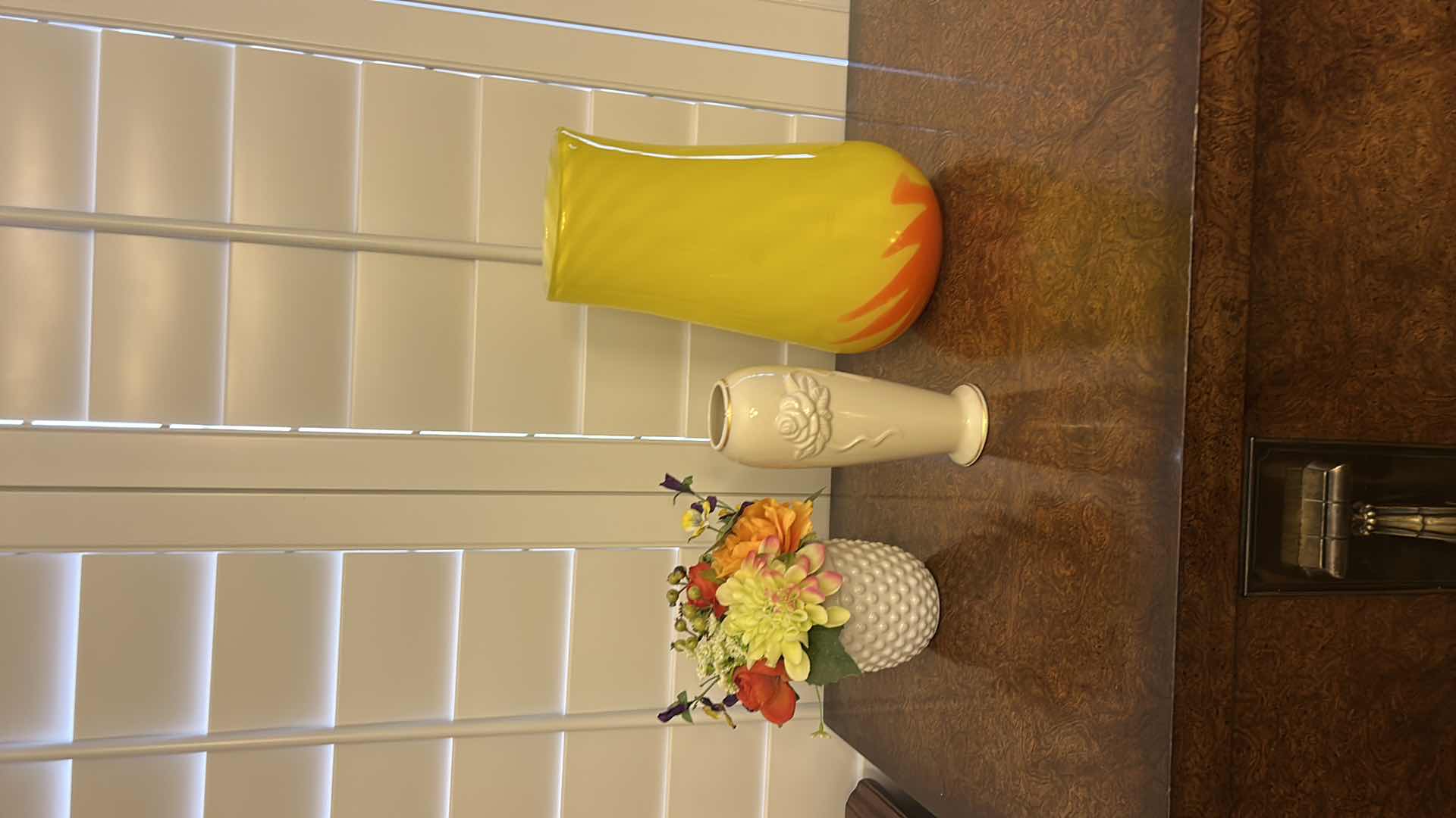 Photo 1 of 3 PC HOME DECOR, LENOX PORCELAIN VASE H12”, GLASS VASE AND FLORAL