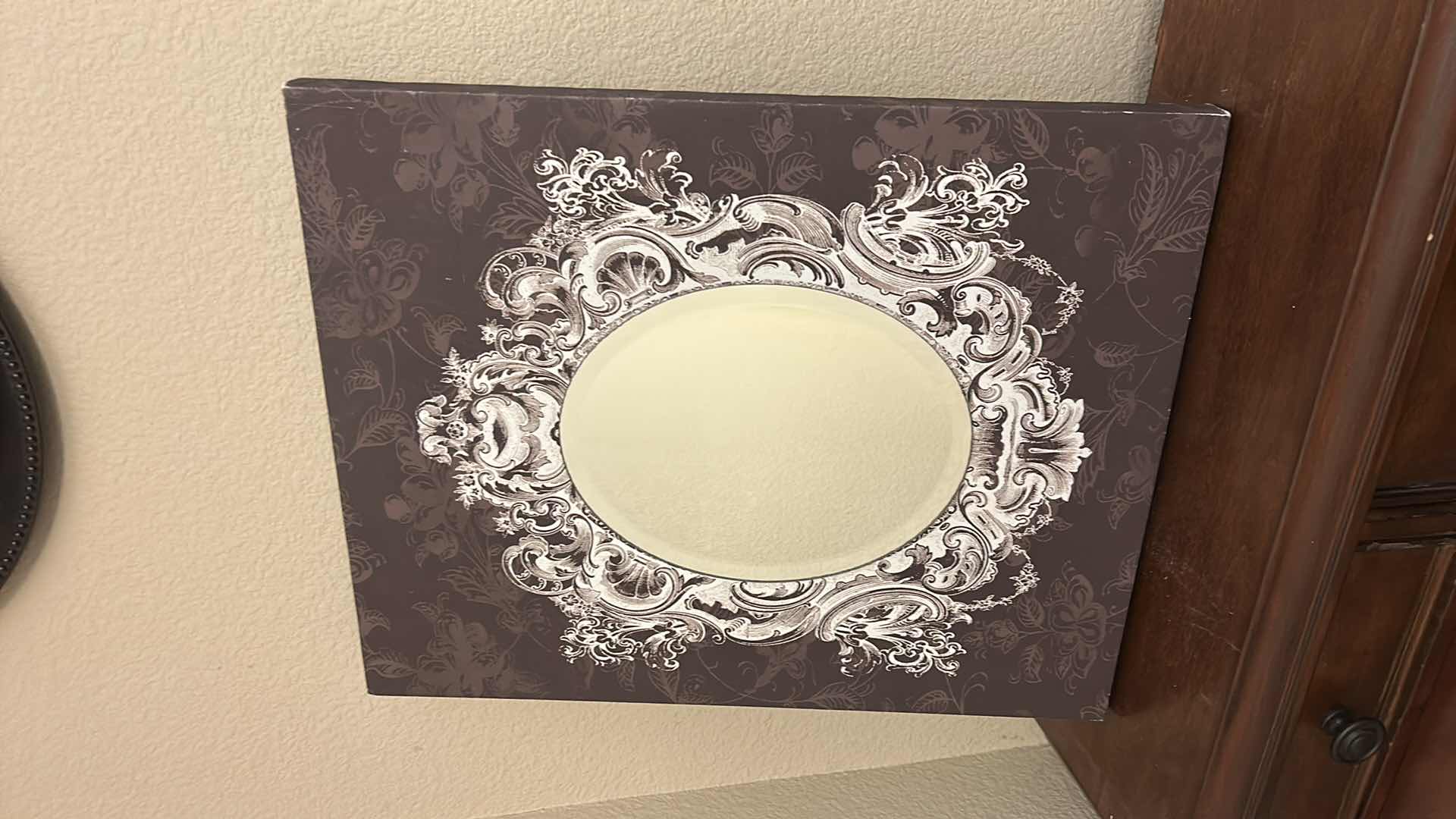 Photo 1 of VINYL WRAPPED WOOD WITH BEVELED GLASS MIRROR 16“ x 1“ x H20“