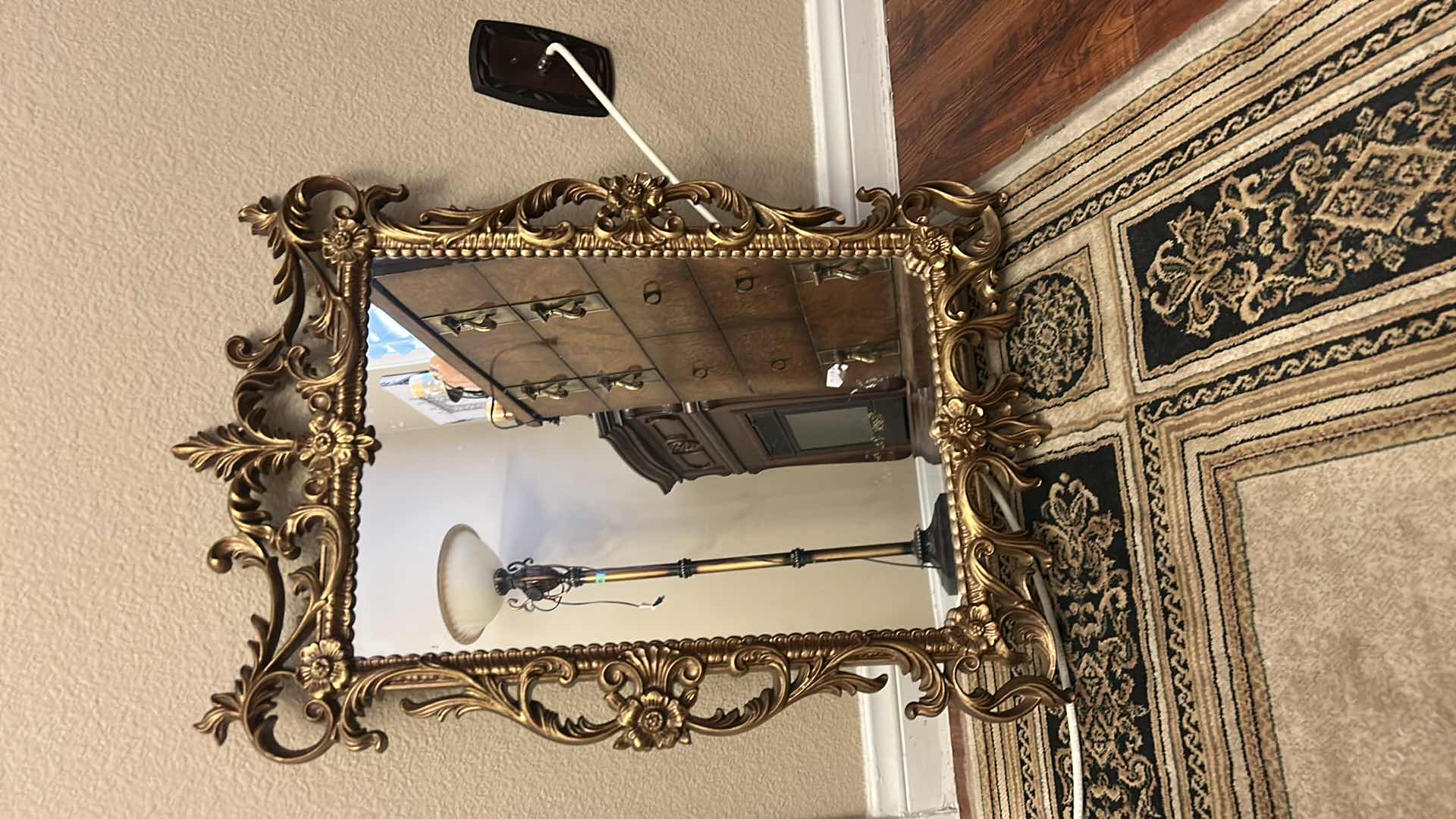 Photo 1 of VINTAGE RESIN ORNATE GILT FRAMED MIRROR 19” x H 29”