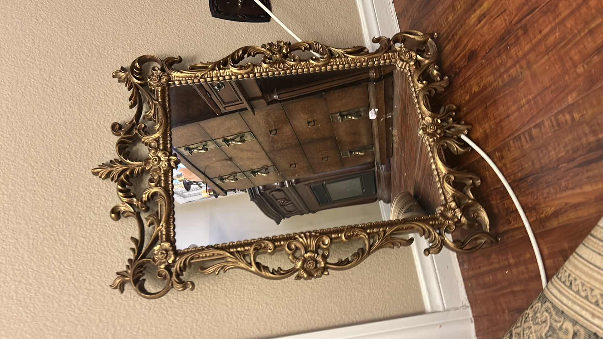 Photo 1 of VINTAGE RESIN ORNATE GILT FRAMED MIRROR 19” x H 29”