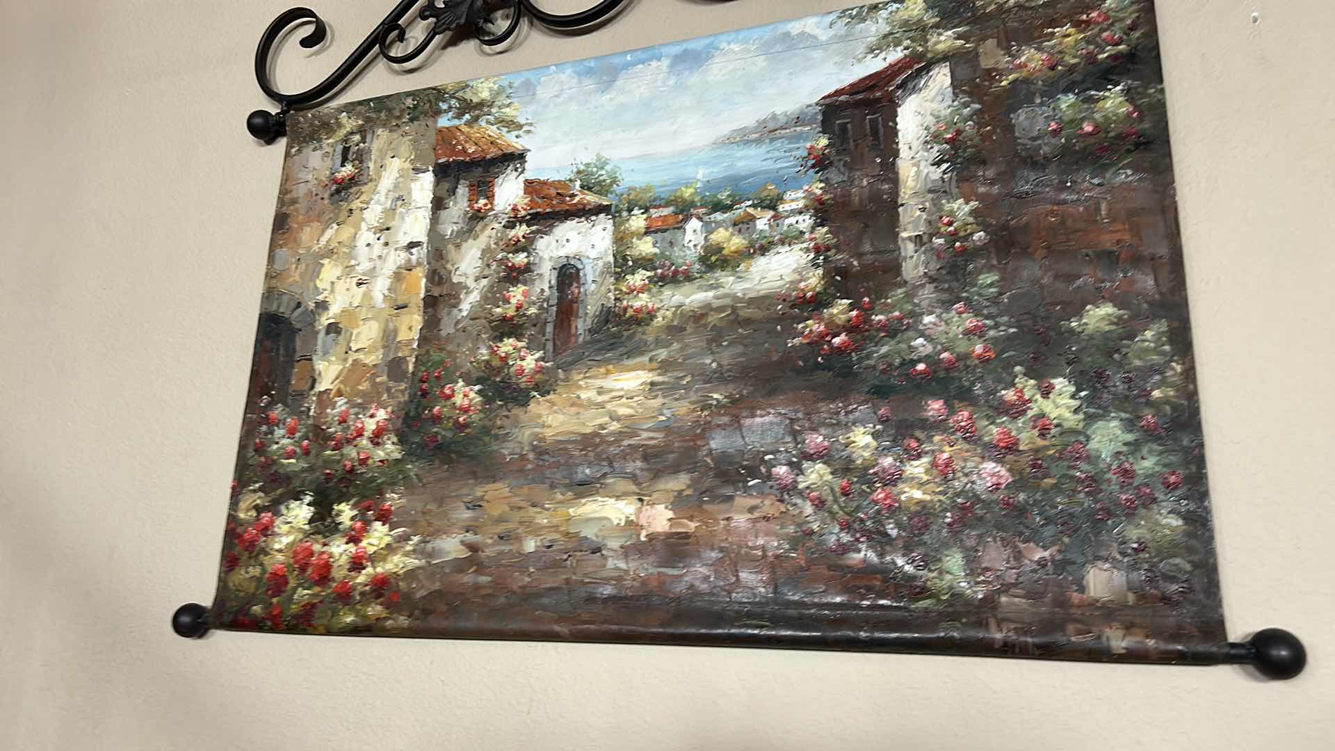 Photo 1 of METAL WALL DECOR, VILLAGE SCENE ARTWORK 40” x H33”