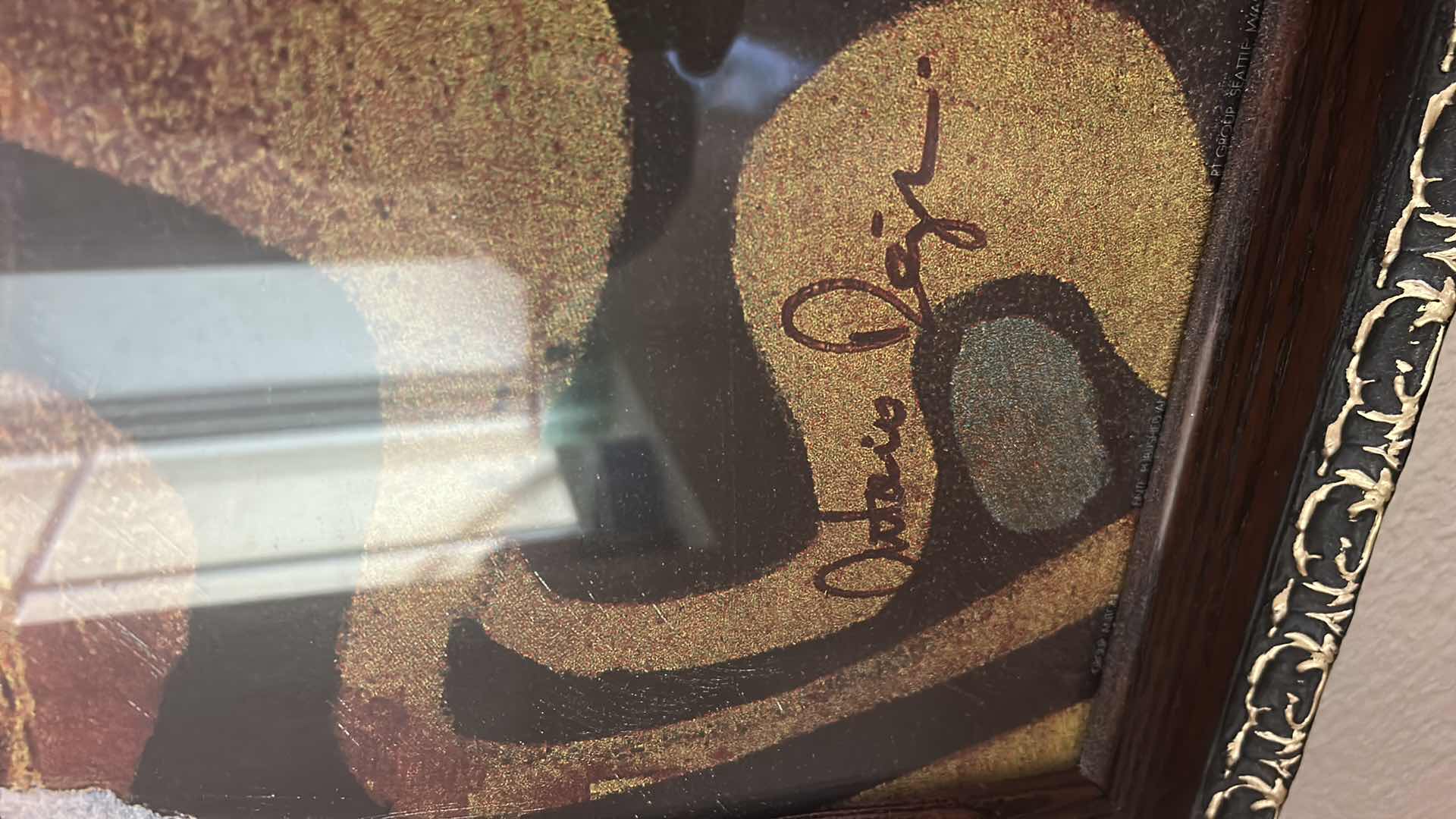 Photo 1 of LARGE FRAMED PIECE OF ART TITLED “SOLAMENTE” BY CUBAN ARTIST ANTONIO DOJER, FEATURING MIXED MEDIA ELEMENTS DEPICTING MUSIC AND DANCE THEMES. ARTWORK 39 1/4 x H51 1/2