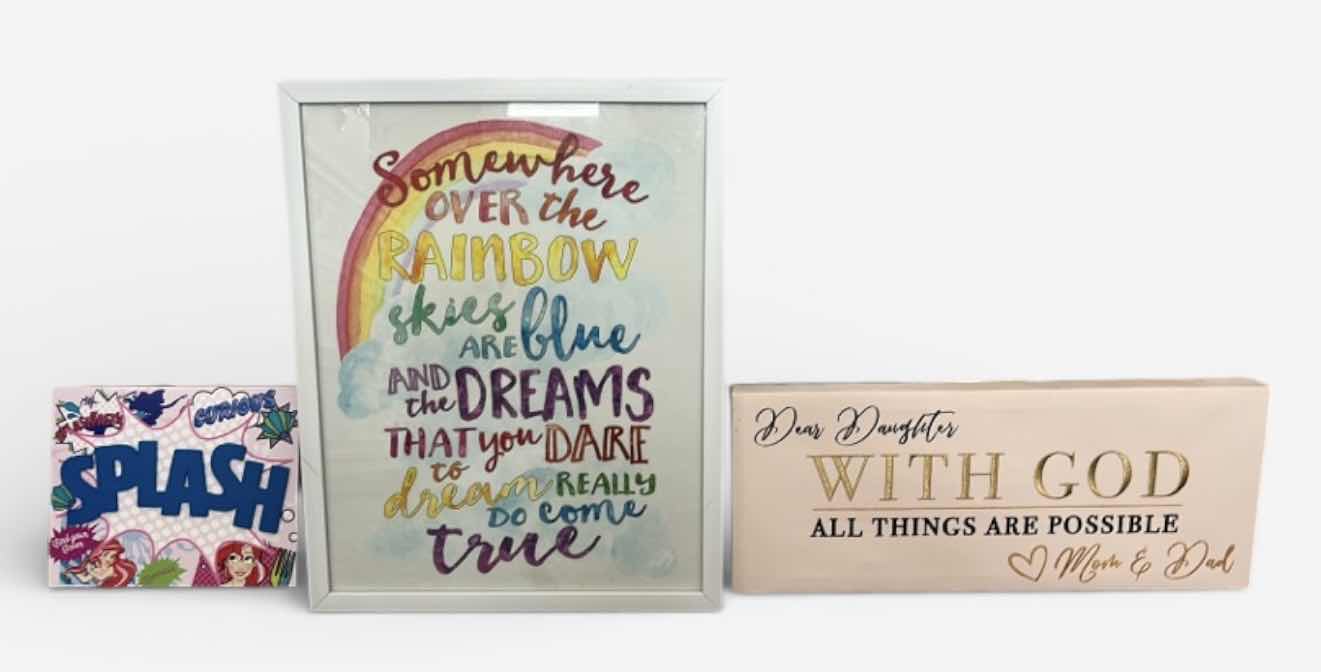 Photo 1 of 3 PC GIRLS ROOM ARTWORK (LARGEST 16” x H20”)