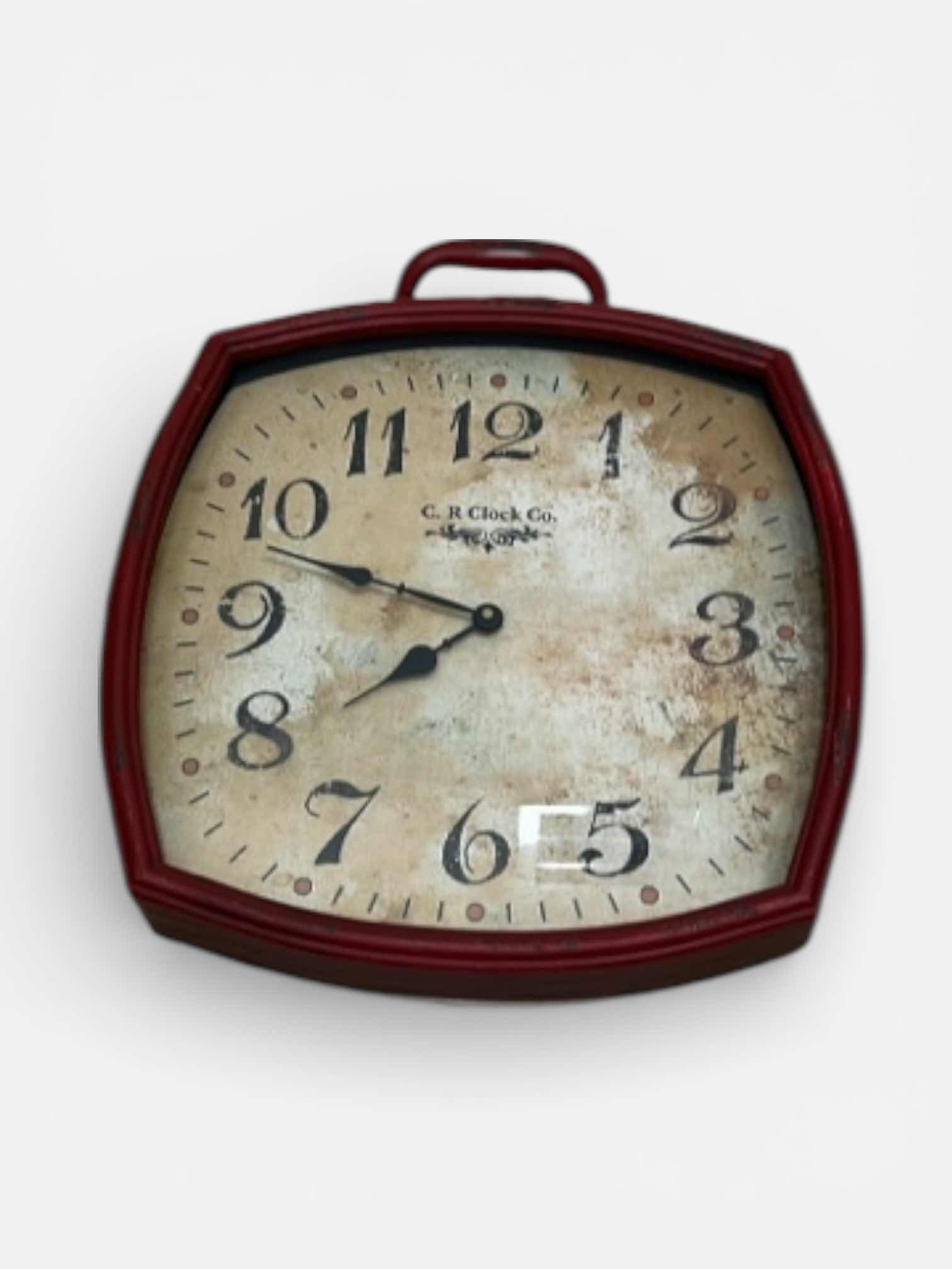 Photo 1 of RED METAL WALL CLOCK 15” x H19”