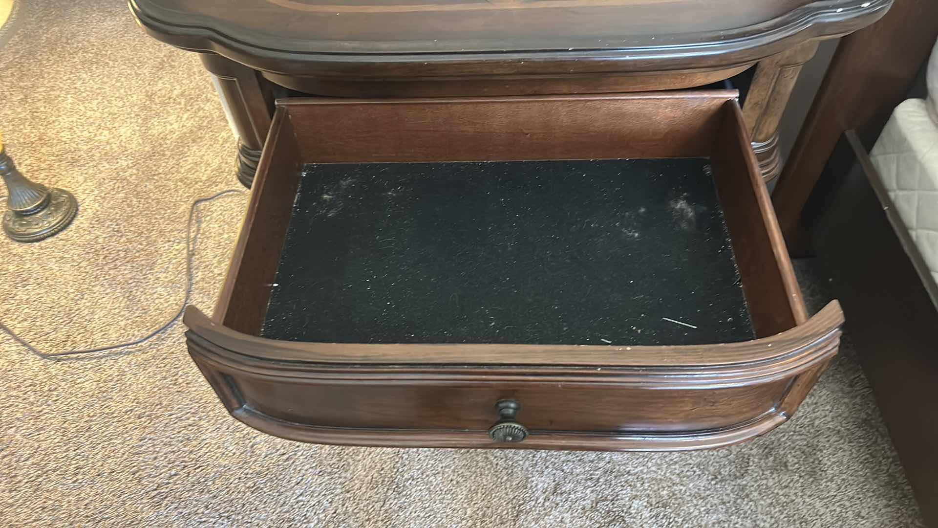 Photo 1 of SIGNATURE DESIGN ASHLEY FURNITURE WOOD 3 DRAWER NIGHTSTAND, 2 DRAWERS ARE CEDAR LINED  29 1/2” x 17” x H30”