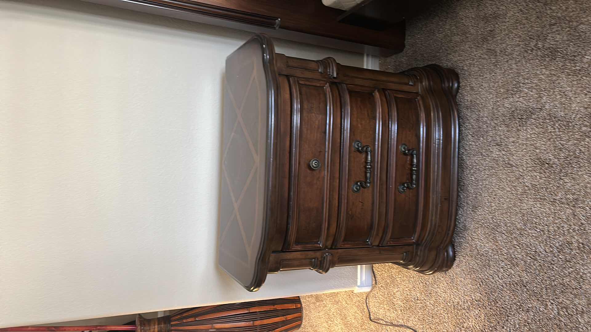 Photo 1 of SIGNATURE DESIGN ASHLEY FURNITURE WOOD 3 DRAWER NIGHTSTAND, 2 DRAWERS ARE CEDAR LINED  29 1/2” x 17” x H30”