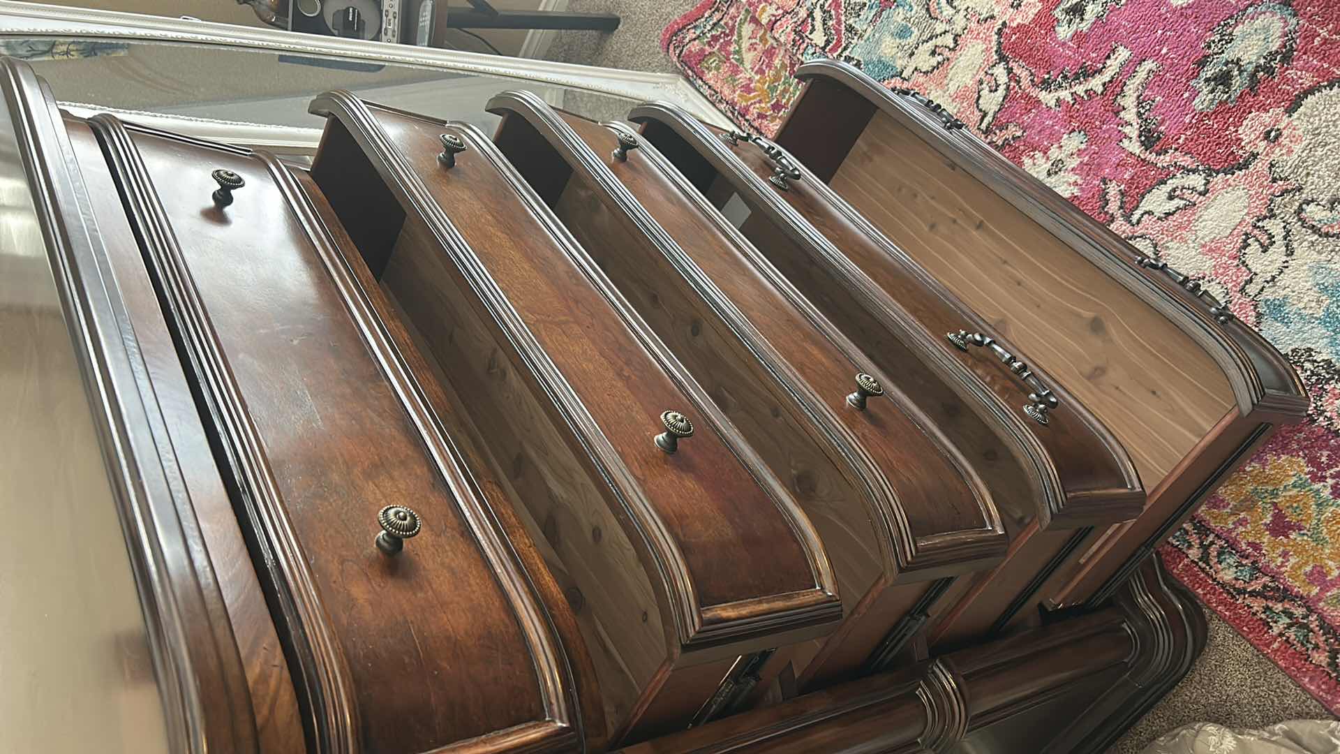 Photo 1 of SIGNATURE DESIGN BY ASHLEY FURNITURE CHERRY FINISH 5 DRAWER LAVINTON DRESSER, 4 CEDAR DRAWERS 43 1/2“ x H 57”