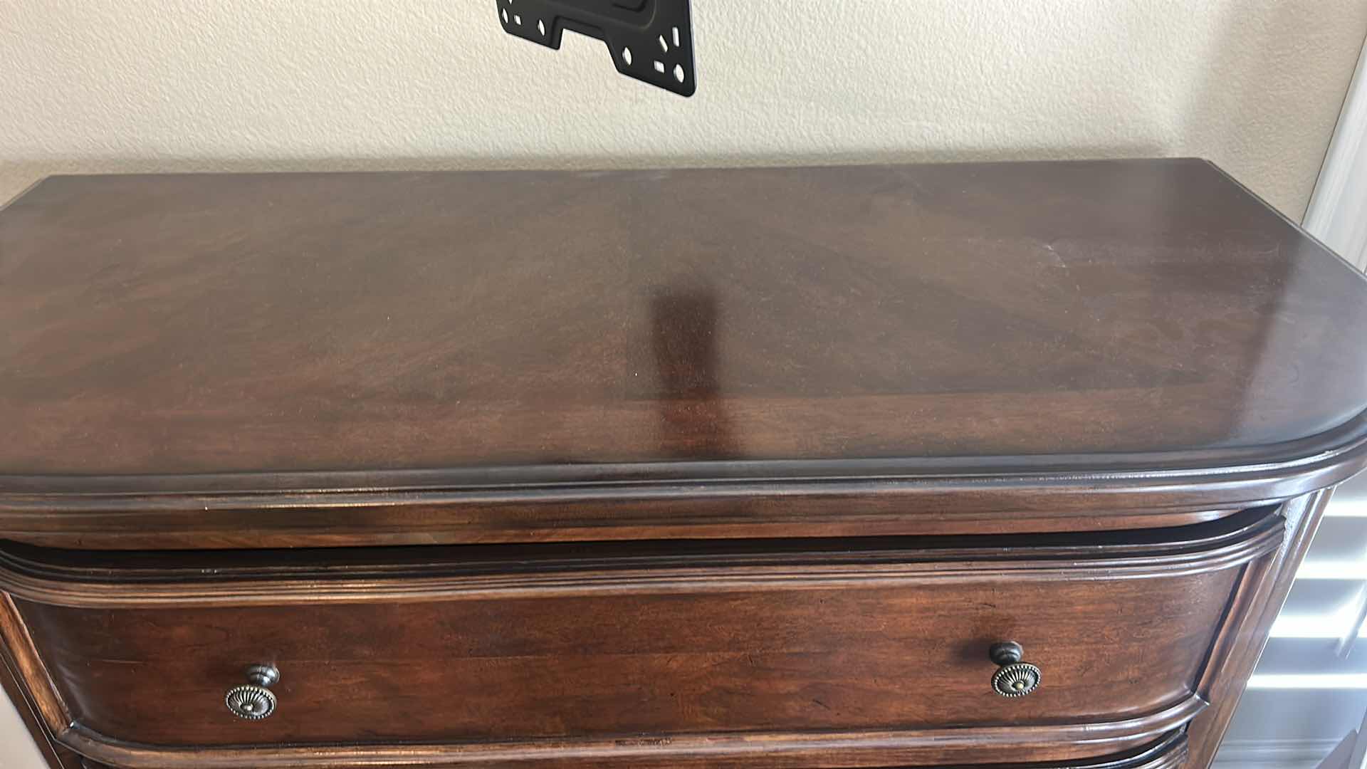 Photo 1 of SIGNATURE DESIGN BY ASHLEY FURNITURE CHERRY FINISH 5 DRAWER LAVINTON DRESSER, 4 CEDAR DRAWERS 43 1/2“ x H 57”