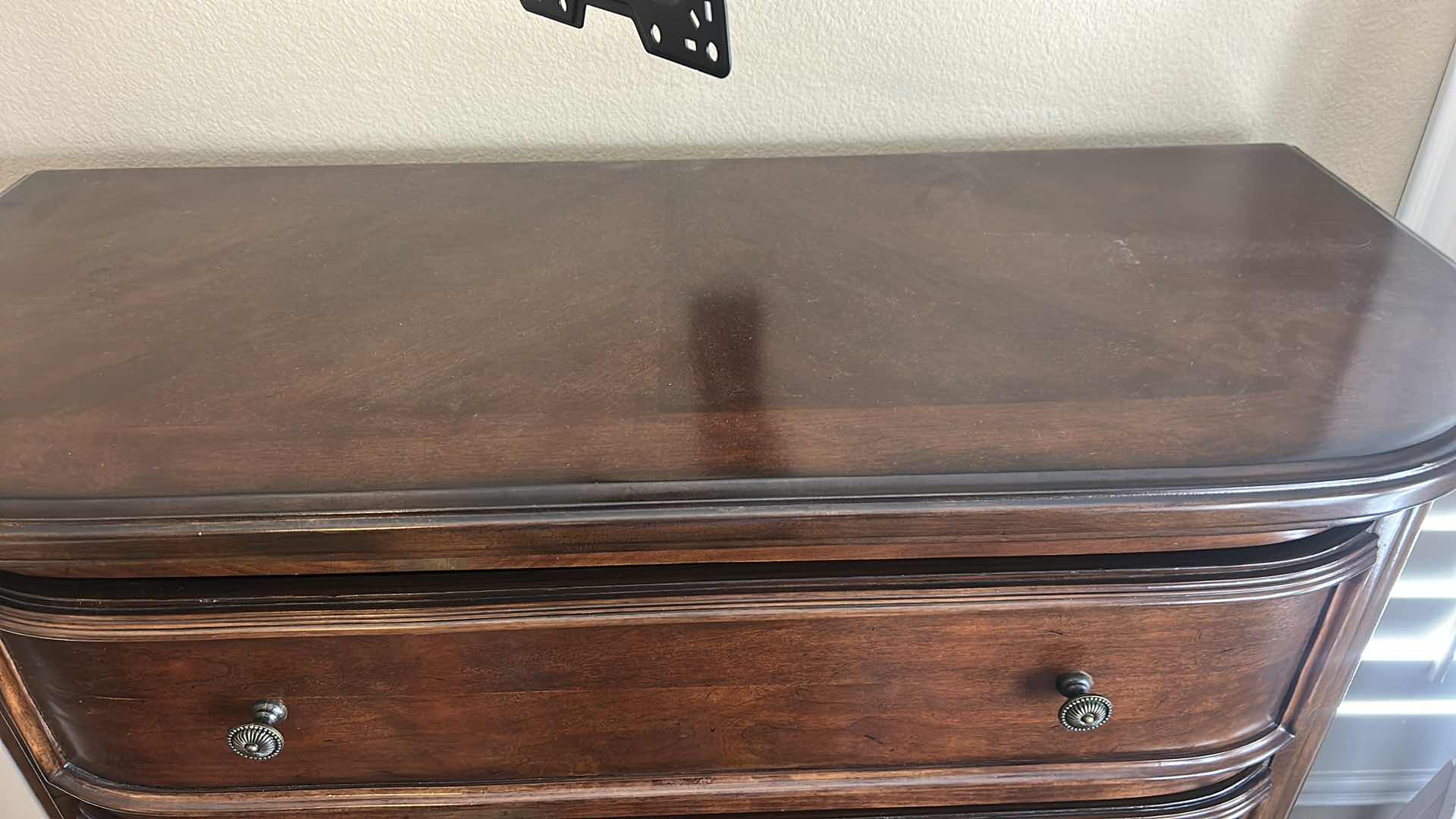 Photo 1 of SIGNATURE DESIGN BY ASHLEY FURNITURE CHERRY FINISH 5 DRAWER LAVINTON DRESSER, 4 CEDAR DRAWERS 43 1/2“ x H 57”