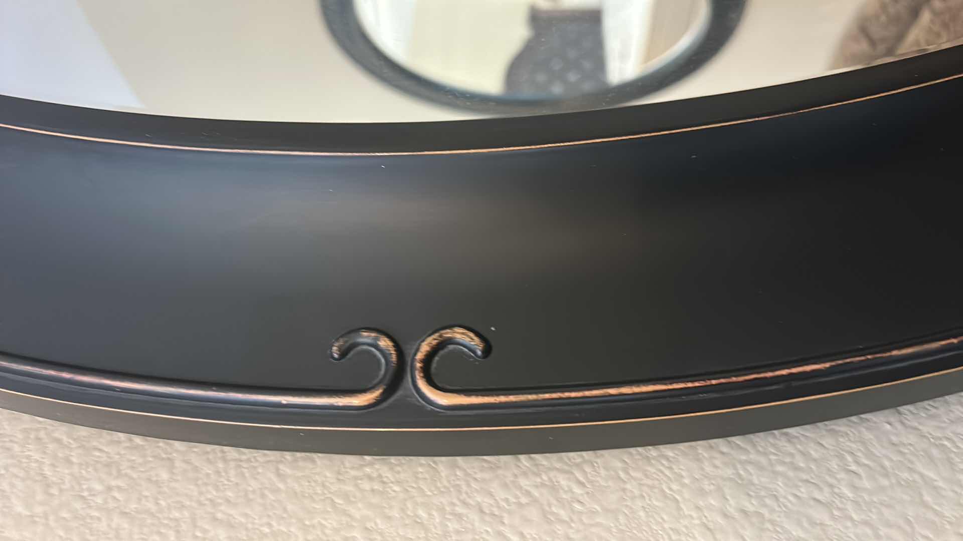 Photo 1 of RESIN FRAMED OVAL BEVELED GLASS MIRROR 28“ x H 38“