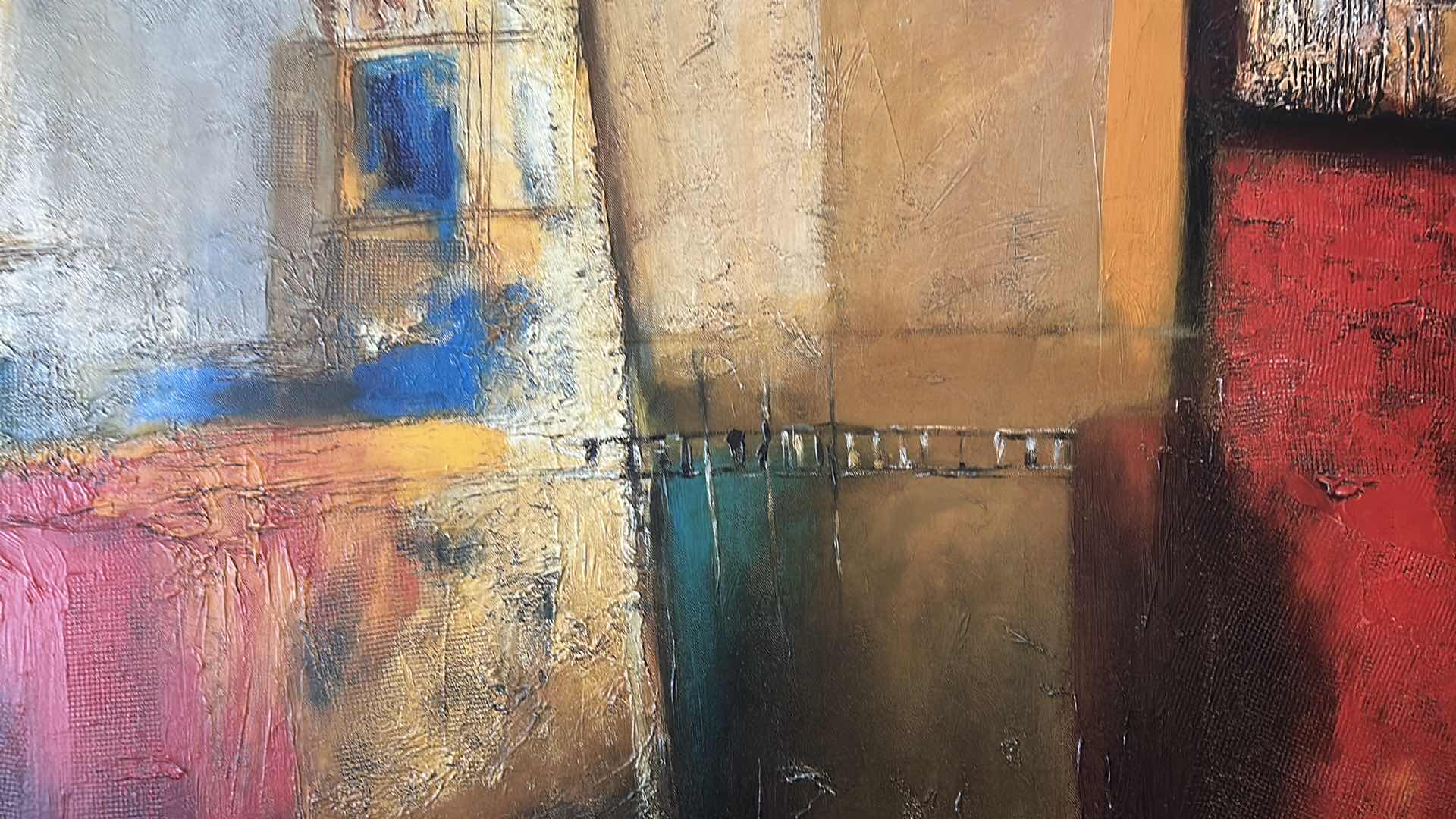 Photo 1 of MICHELE PATRIZIO FRAMED ABSTRACT PAINTING 50"X 39"