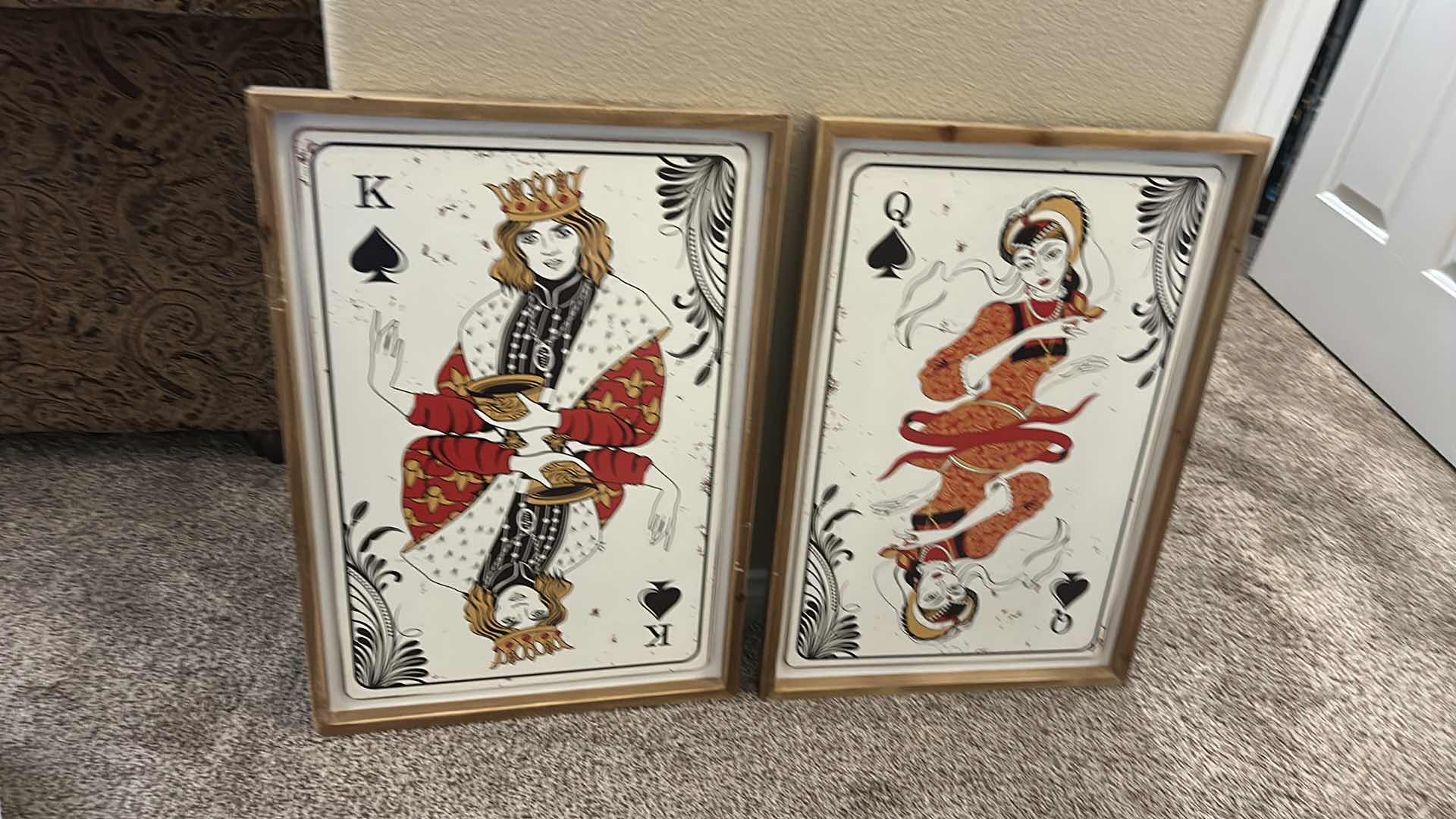 Photo 1 of 2 FRAMED KING AND QUEEN ARTWORK PIECES 16 1/2” x H24”