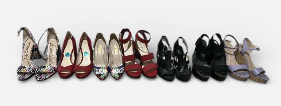 Photo 1 of 7 PAIRS WOMENS HIGH HEEL SHOES SIZE 8 & 8.5