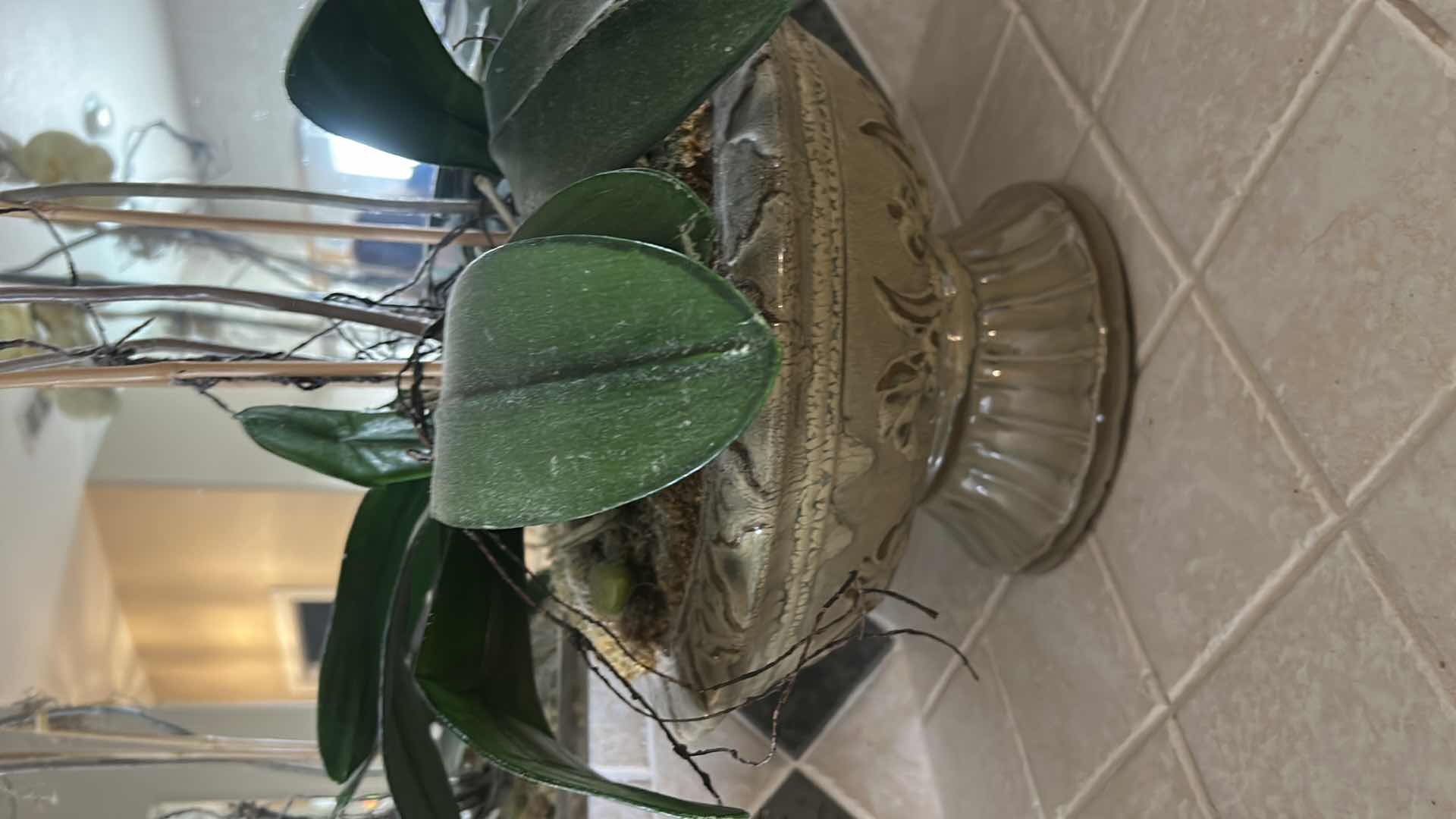 Photo 1 of PORCELAIN VASE WITH FAUX FLORAL H3’