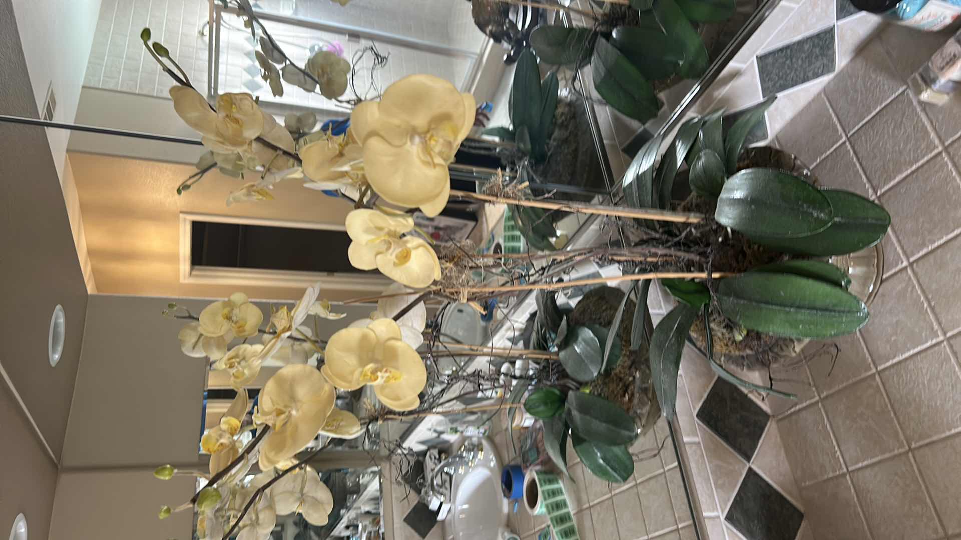 Photo 1 of PORCELAIN VASE WITH FAUX FLORAL H3’