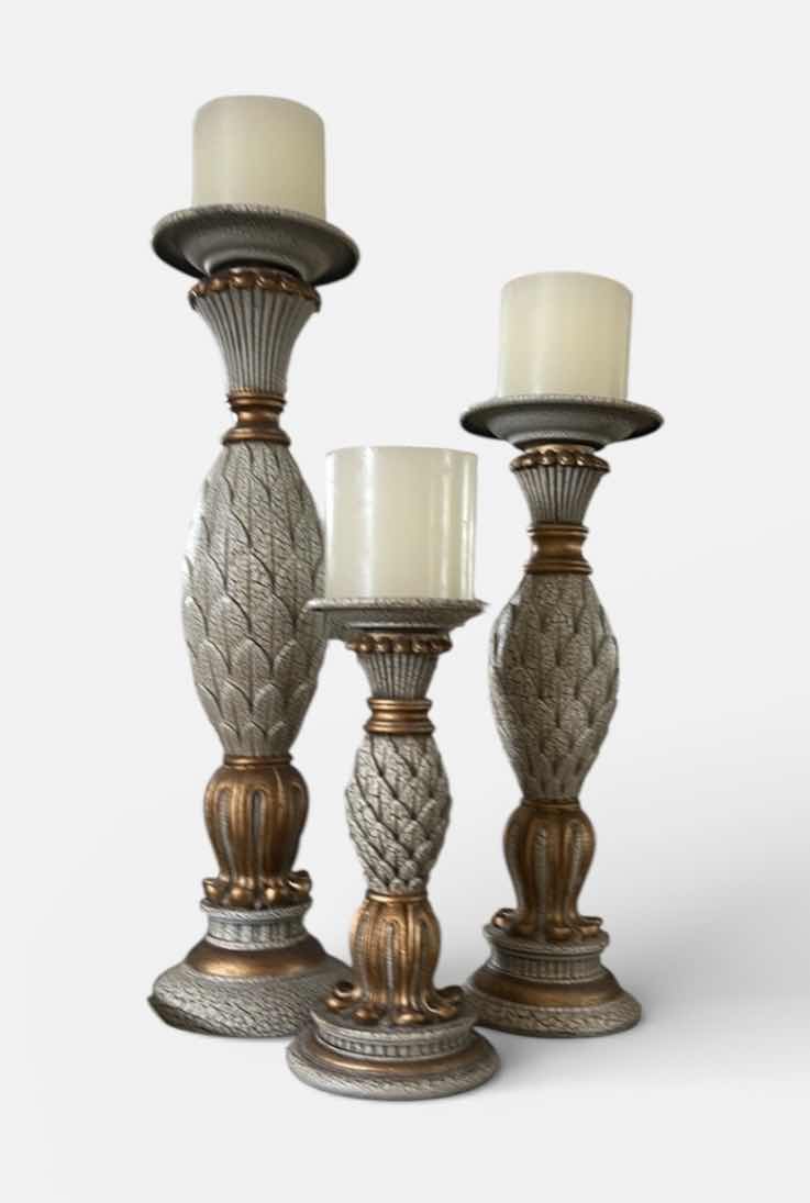 Photo 1 of 3 DECORATIVE CANDLE HOLDERS (TALLEST H17”)