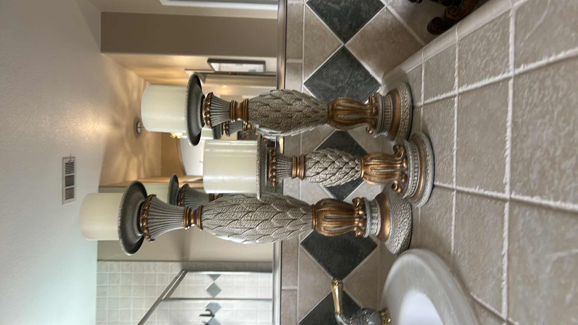 Photo 1 of 3 DECORATIVE CANDLE HOLDERS (TALLEST H17”)