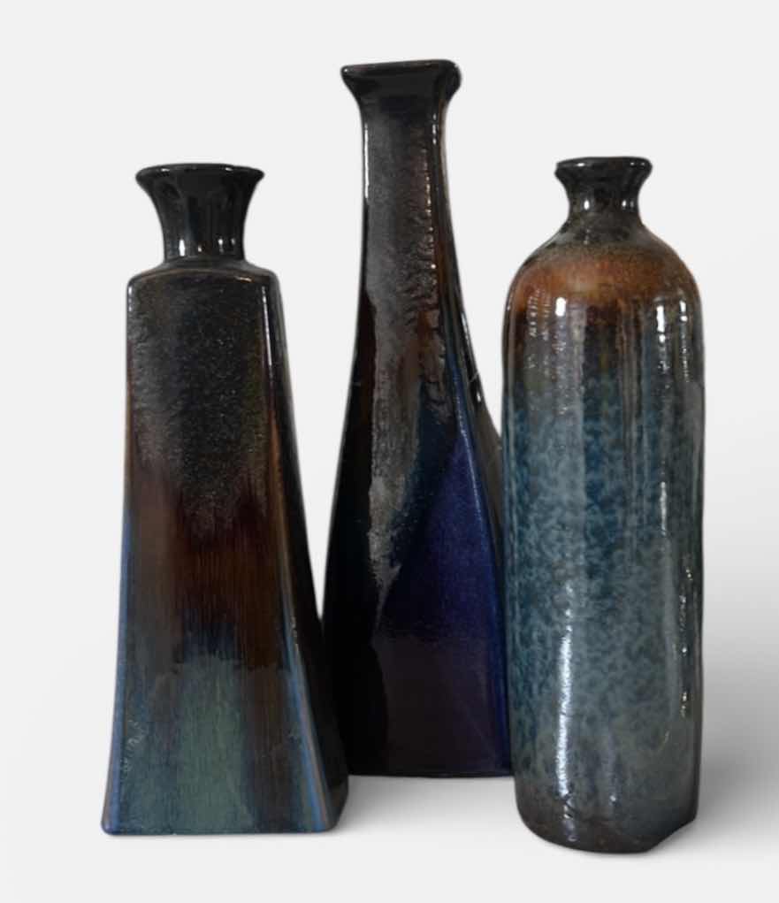 Photo 1 of 3 CERAMIC VASES (TALLEST H14.5”)