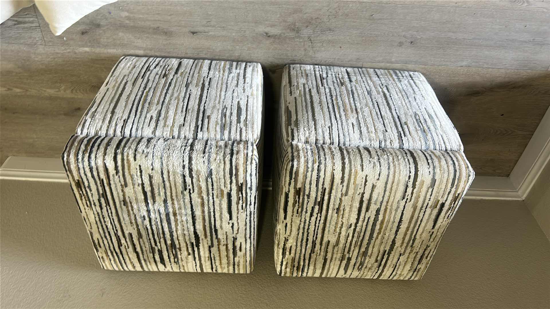 Photo 1 of 2 CUSTOM DESIGNED UPHOLSTERED STORAGE CUBES /SEATING 16.5” x 16.5” x H19”