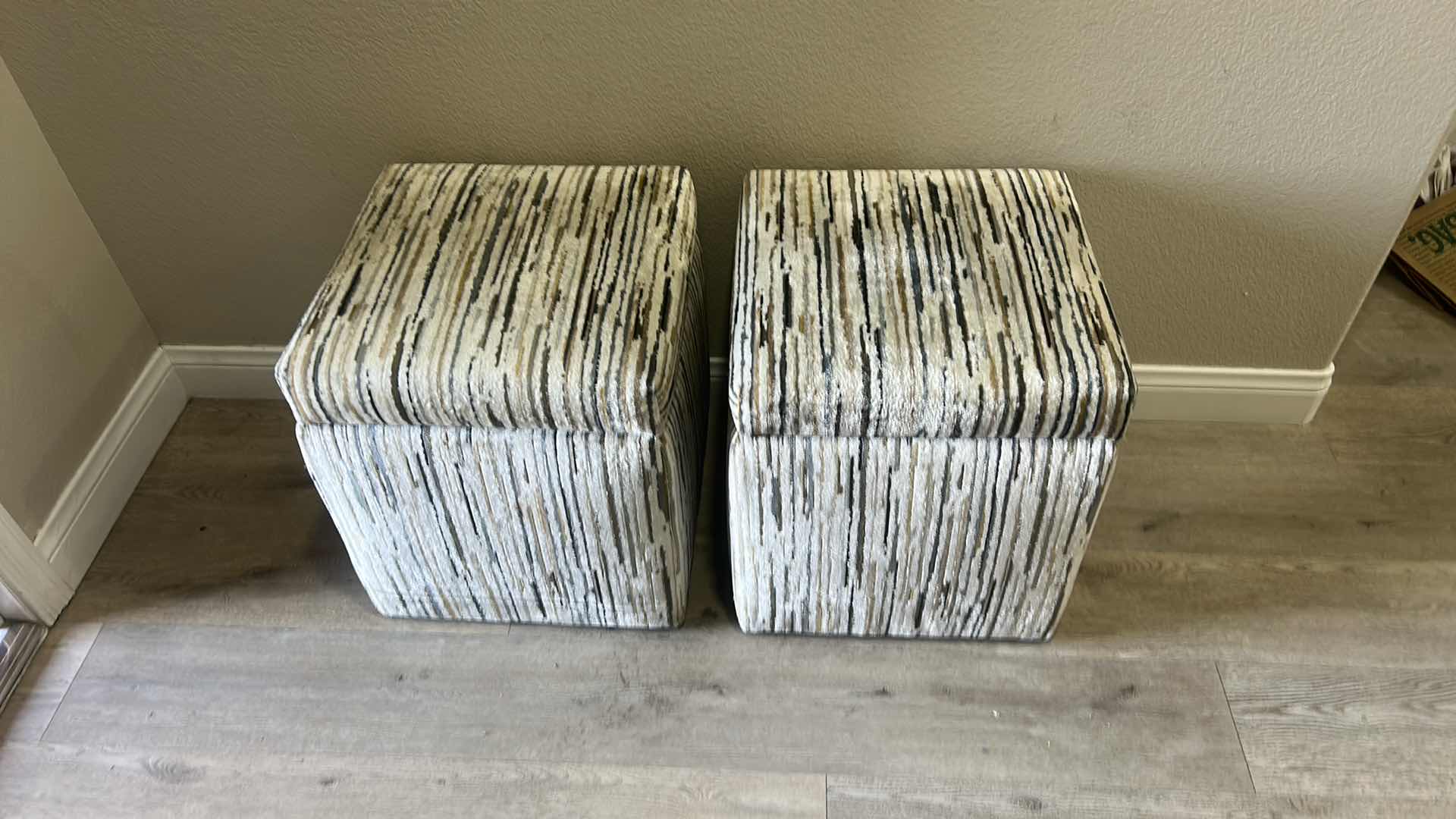 Photo 1 of 2 CUSTOM DESIGNED UPHOLSTERED STORAGE CUBES /SEATING 16.5” x 16.5” x H19”