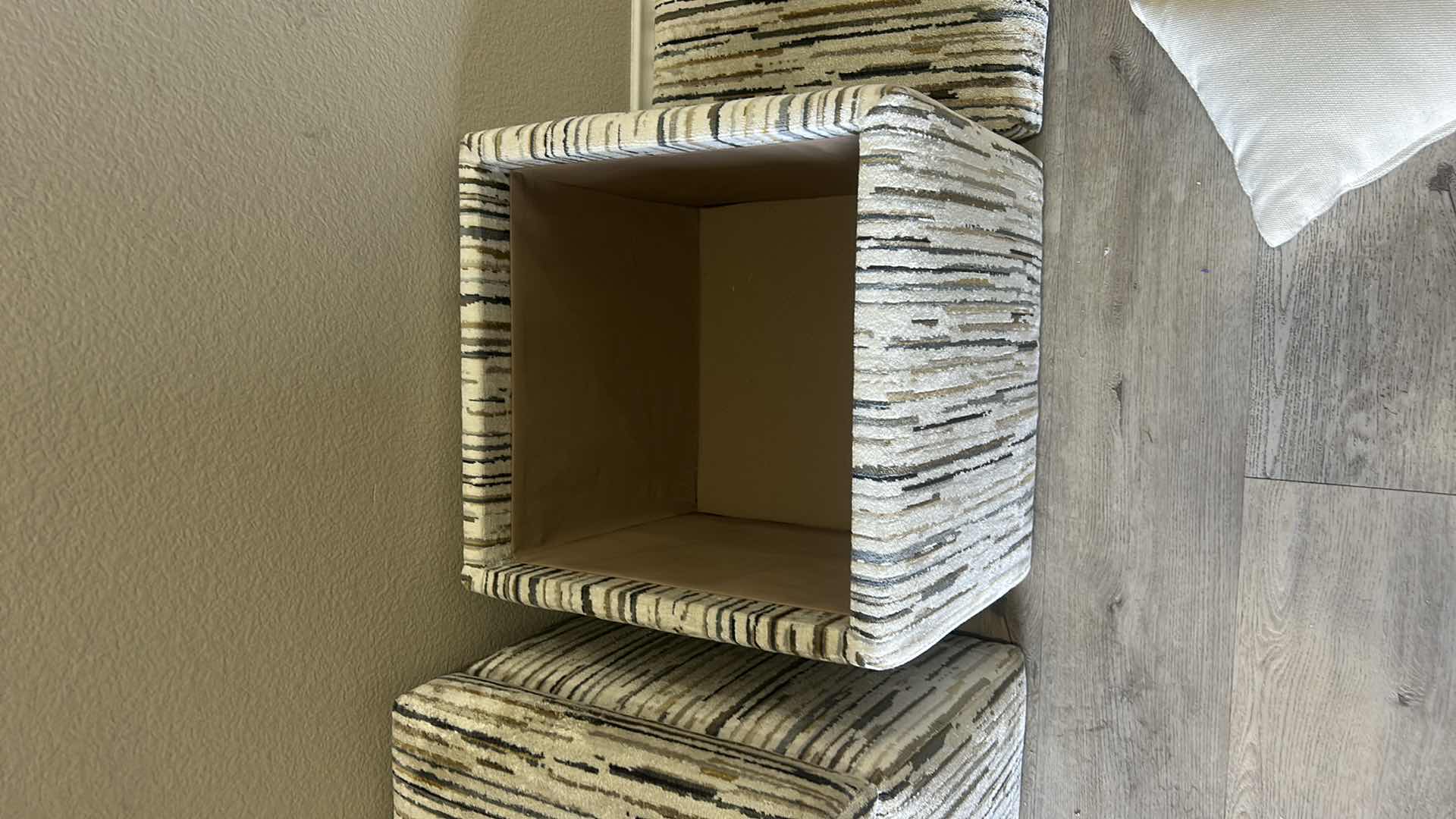 Photo 1 of 2 CUSTOM DESIGNED UPHOLSTERED STORAGE CUBES /SEATING 16.5” x 16.5” x H19”