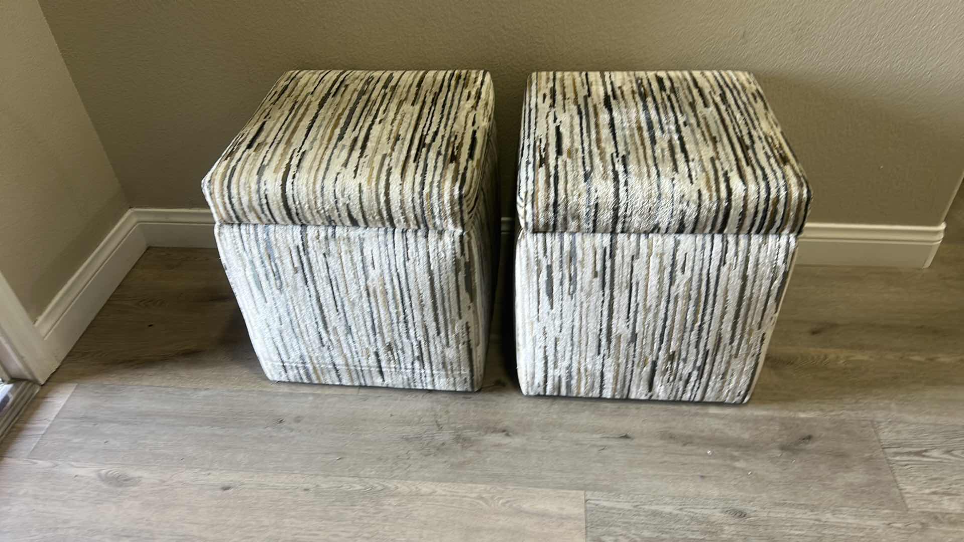 Photo 1 of 2 CUSTOM DESIGNED UPHOLSTERED STORAGE CUBES /SEATING 16.5” x 16.5” x H19”