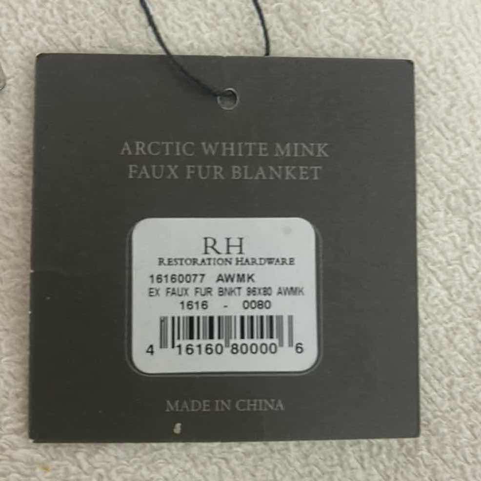 Photo 1 of RESTORATION HARDWARE EXOTIC ARCTIC WHITE MINK FAUX FUR THROW LARGE