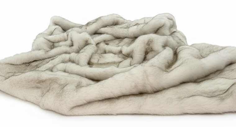 Photo 1 of RESTORATION HARDWARE EXOTIC ARCTIC WHITE MINK FAUX FUR THROW LARGE