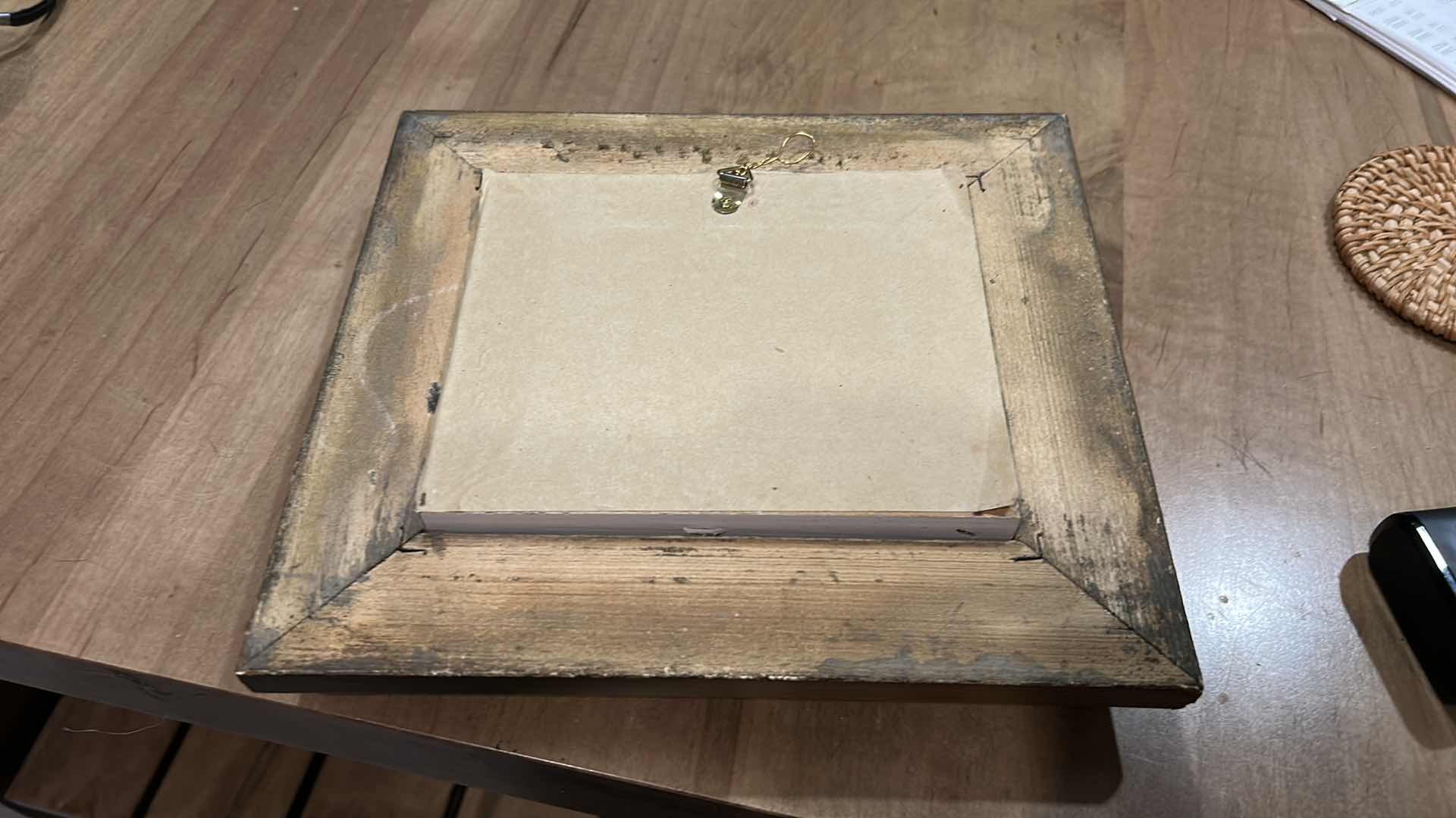 Photo 1 of $265 SMALL ORNATE GILDED WOOD FRAMED, VINTAGE IMPRESSIONIST-STYLE OIL PAINTING ON CANVAS, “GIRL BY THE SEA” SIGNED ARTWORK 9” X H9 1/4”